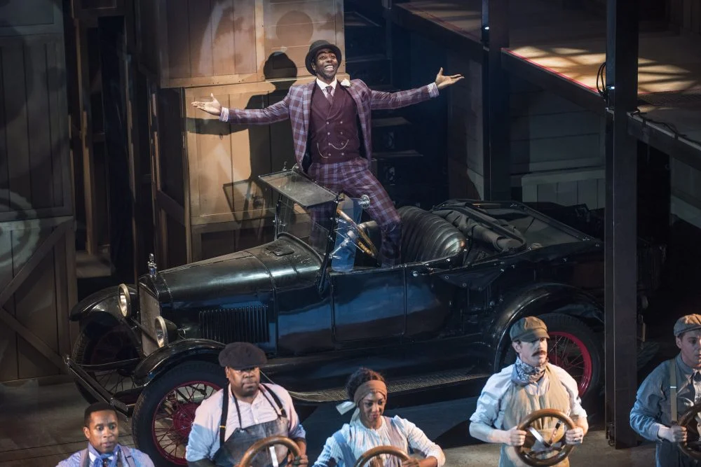 Clifton Duncan with the Model T. – Courtesy photo by Nick Agro / Pasadena Playhouse