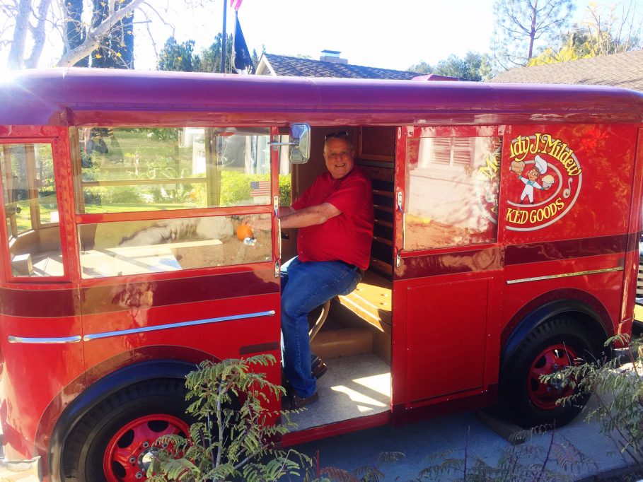 Haley drives a 1947 DIVCO Helms Bakery truck painted the wrong color by a previous owner (it should be yellow and blue). Courtesy Photo / Norm Haley