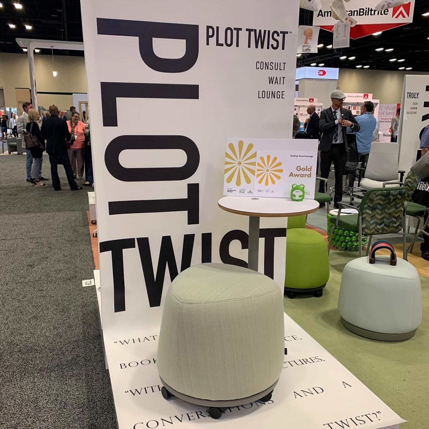 We are excited to announce that Plot Twist&trade; took home the 🏆Gold Award for the seating Guest/Lounge category for the 2022 Nightingale Awards! Thank you @omseating for putting on a great show at the HCD Expo. 

&hellip;

#plottwistseating #hcdma