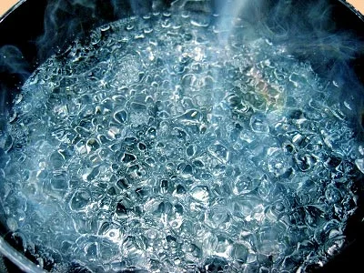 Water 'boiling' in the tank!