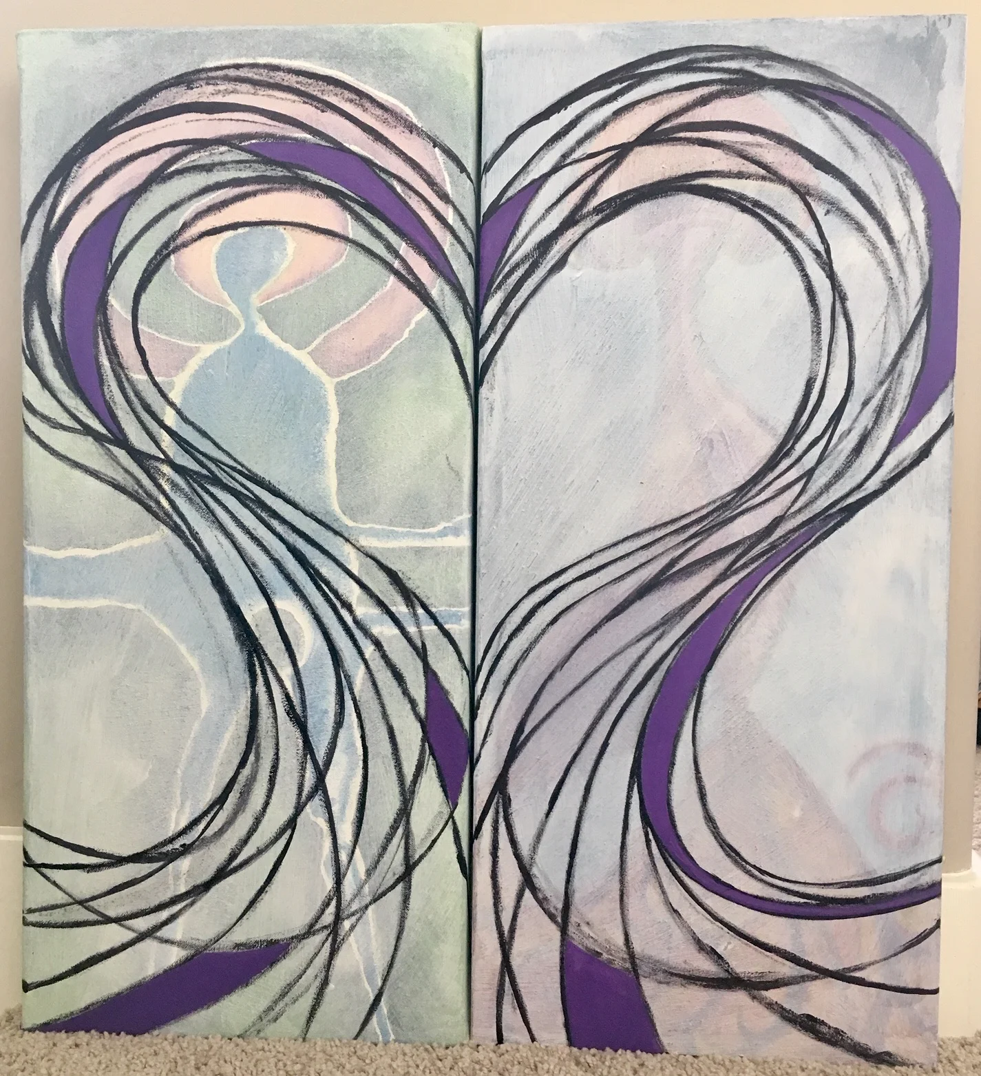 The upside of reflection - tendrils of rainbow hearts