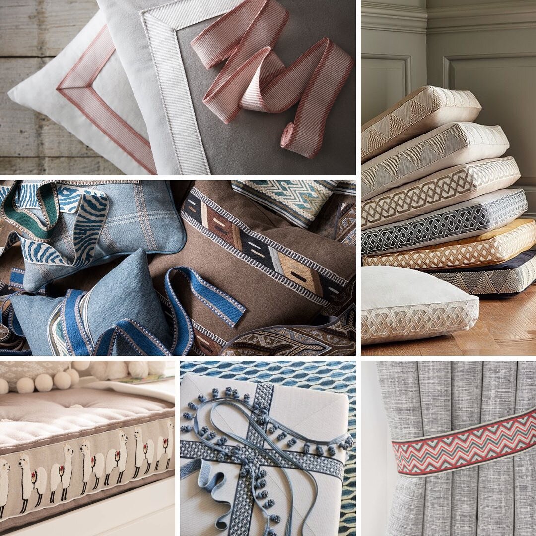 Trimmings help to add that finishing touch to your soft furnishings. We&rsquo;re loving that they are very fashionable at the moment and so many of our favourite fabric companies are bringing out fantastic designs. #trimings #interiorstyling #interio