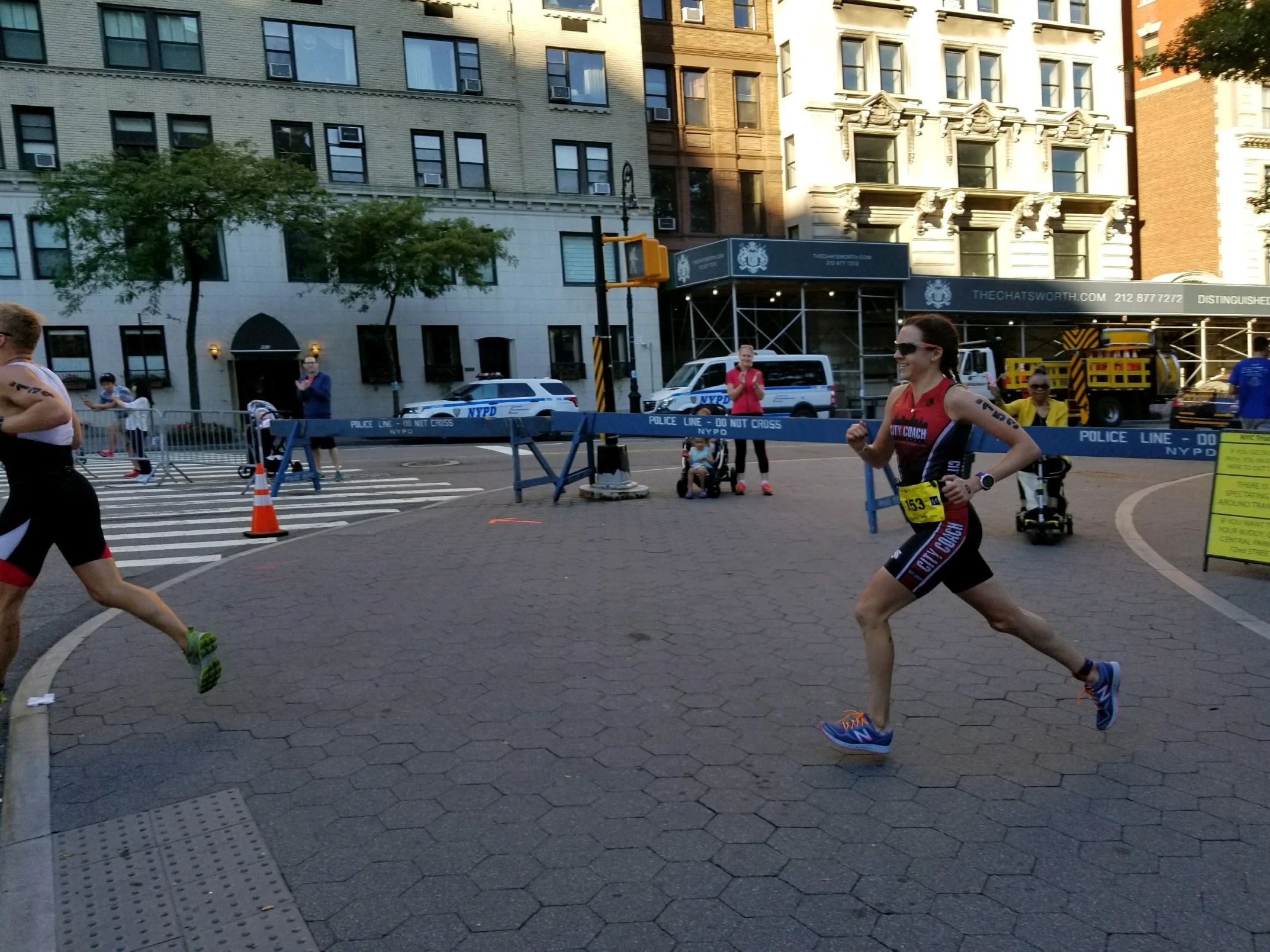 At 72nd and Riverside, having just crested the hill and hearing my CPTC teammates! Photo credit: Alysia Dusseau
