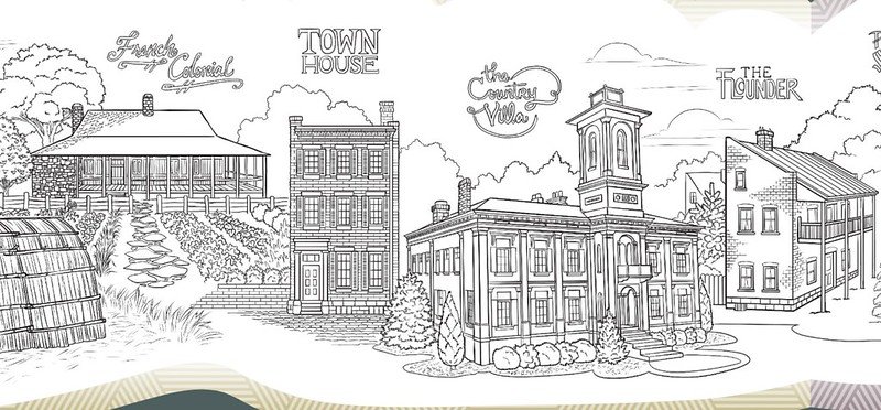  Rori’s illustrations on the walls of the ColoringSTL exhibit. Photo Courtesy Missouri History Museum. 