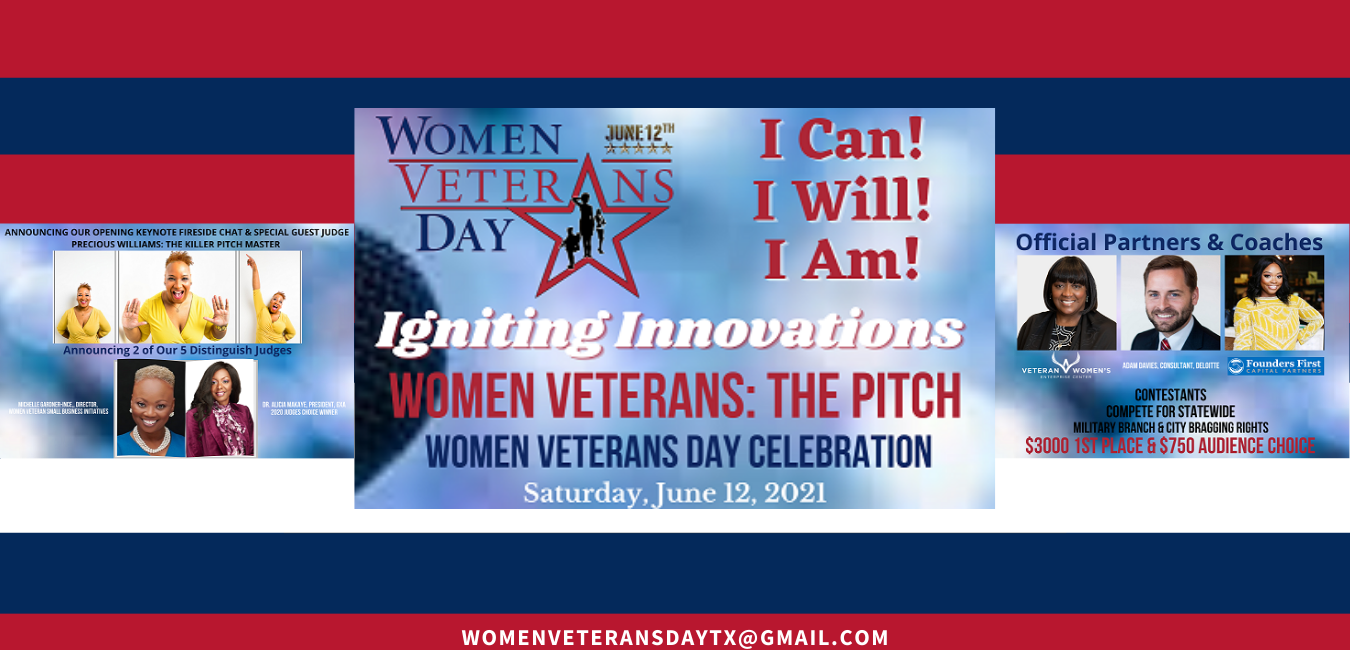2ND ANNUAL STATEWIDE WOMEN VETERANS THE PITCH Feature Judges, & Guests Flyer.png