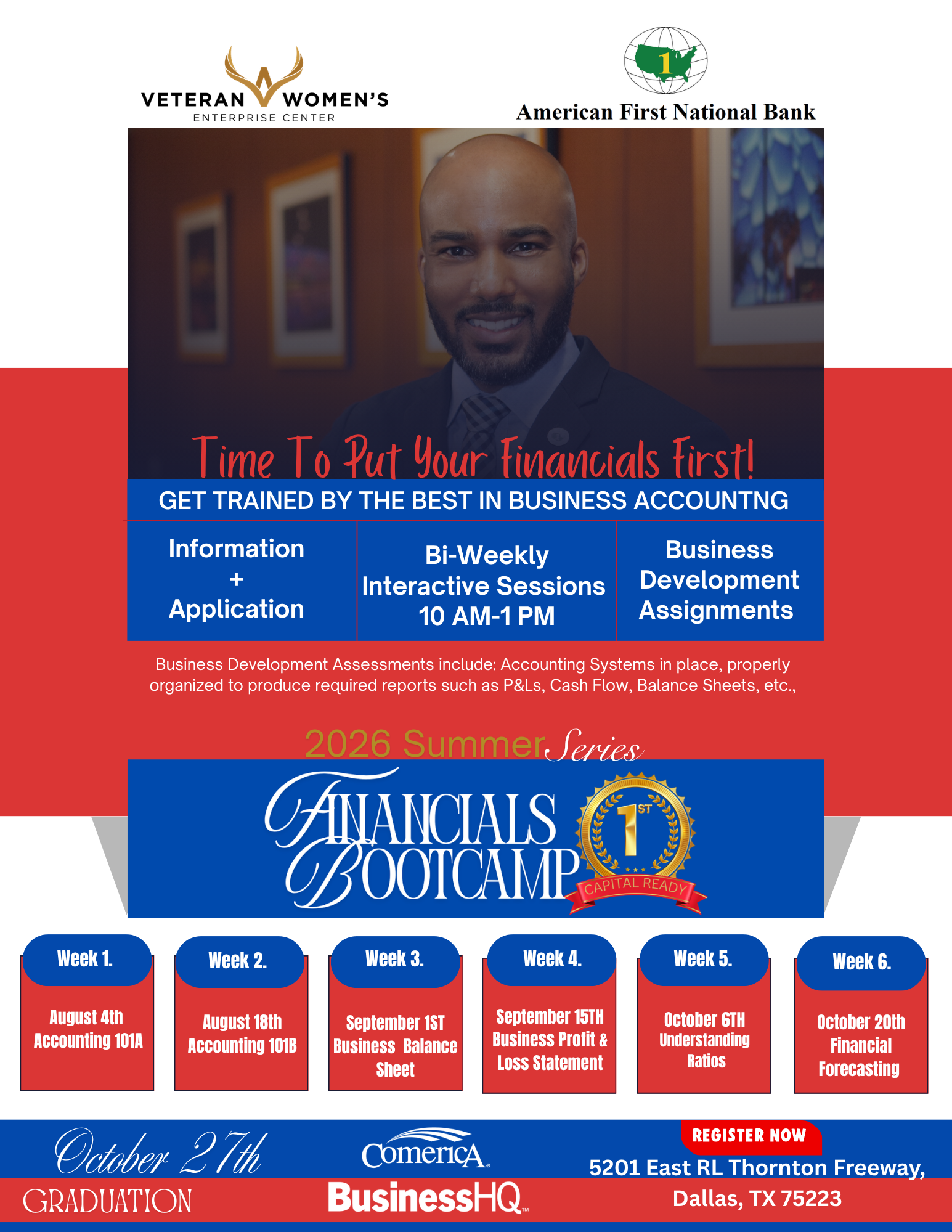 REGISTER NOW for the Financials First Bootcamp - 2026 Summer Series