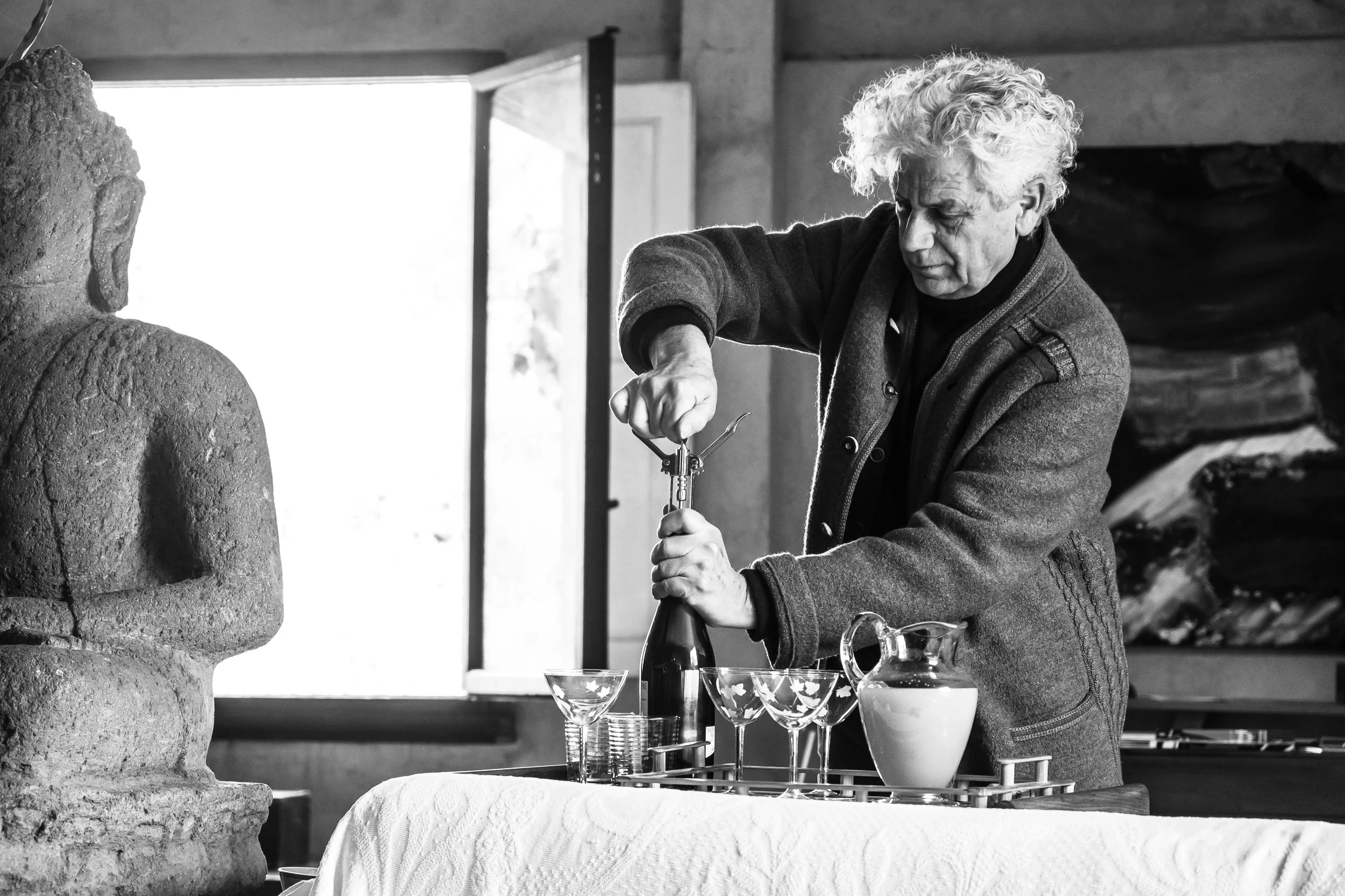 Fabrizio and the champagne.