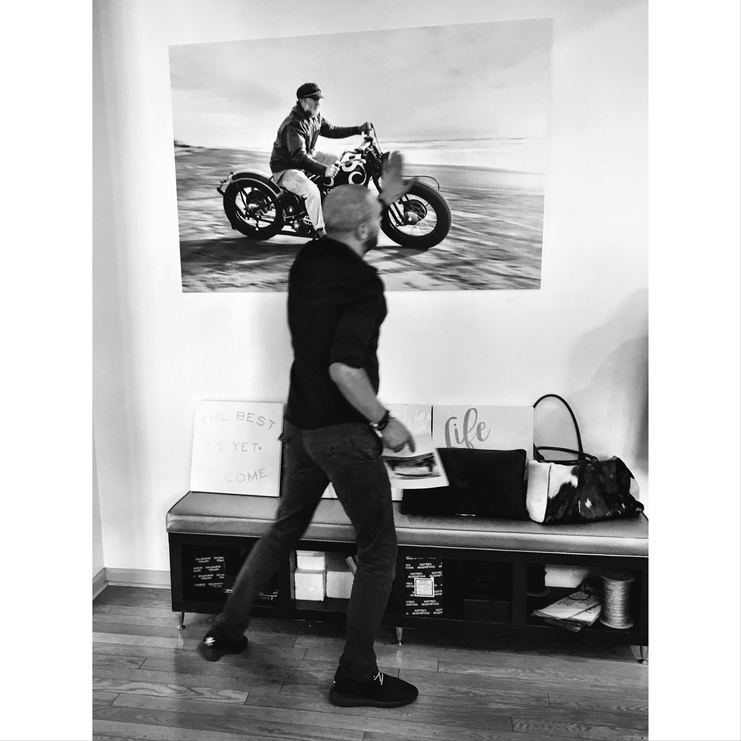 Artur is allowed to touch the artwork!