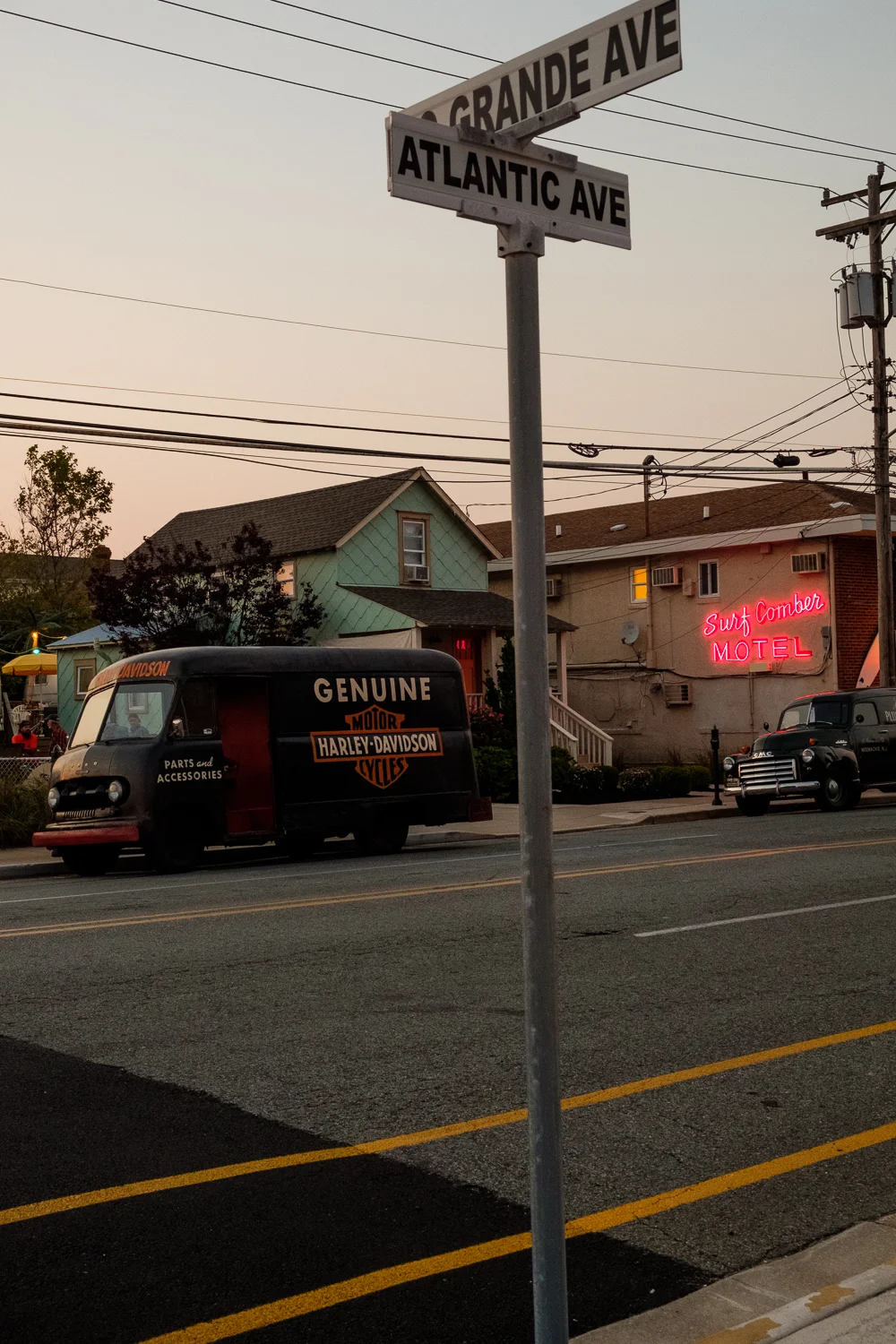 Action corner at The Race of Gentlemen. The Surf Comber Motel serves as a base of operations for riders and organizers. 