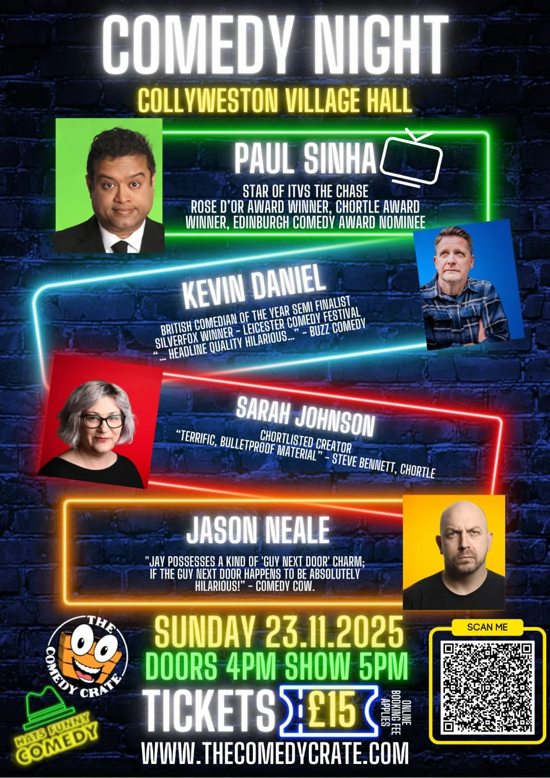 Comedy at Collyweston Village Hall - 23rd November