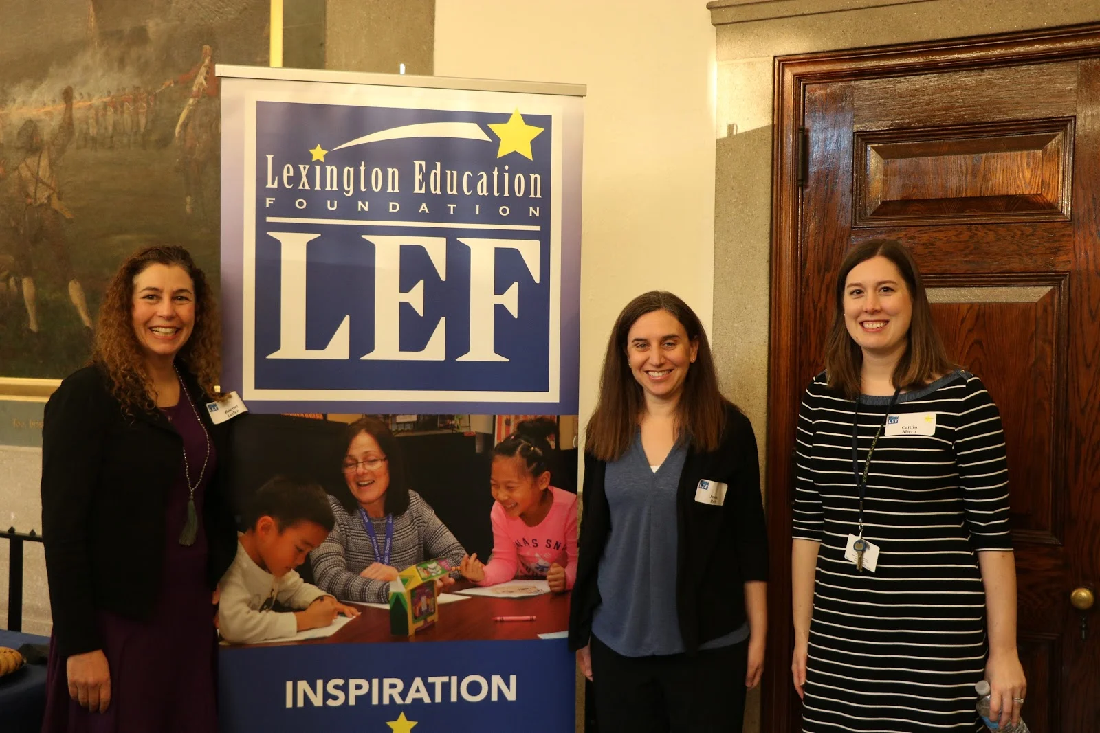 Photo of LEF board members Raquel Leder and Jessica Brett and Coordinator of Professional Learning and Special Projects at LPS courtesy of LHS student Sophia Sullivan.