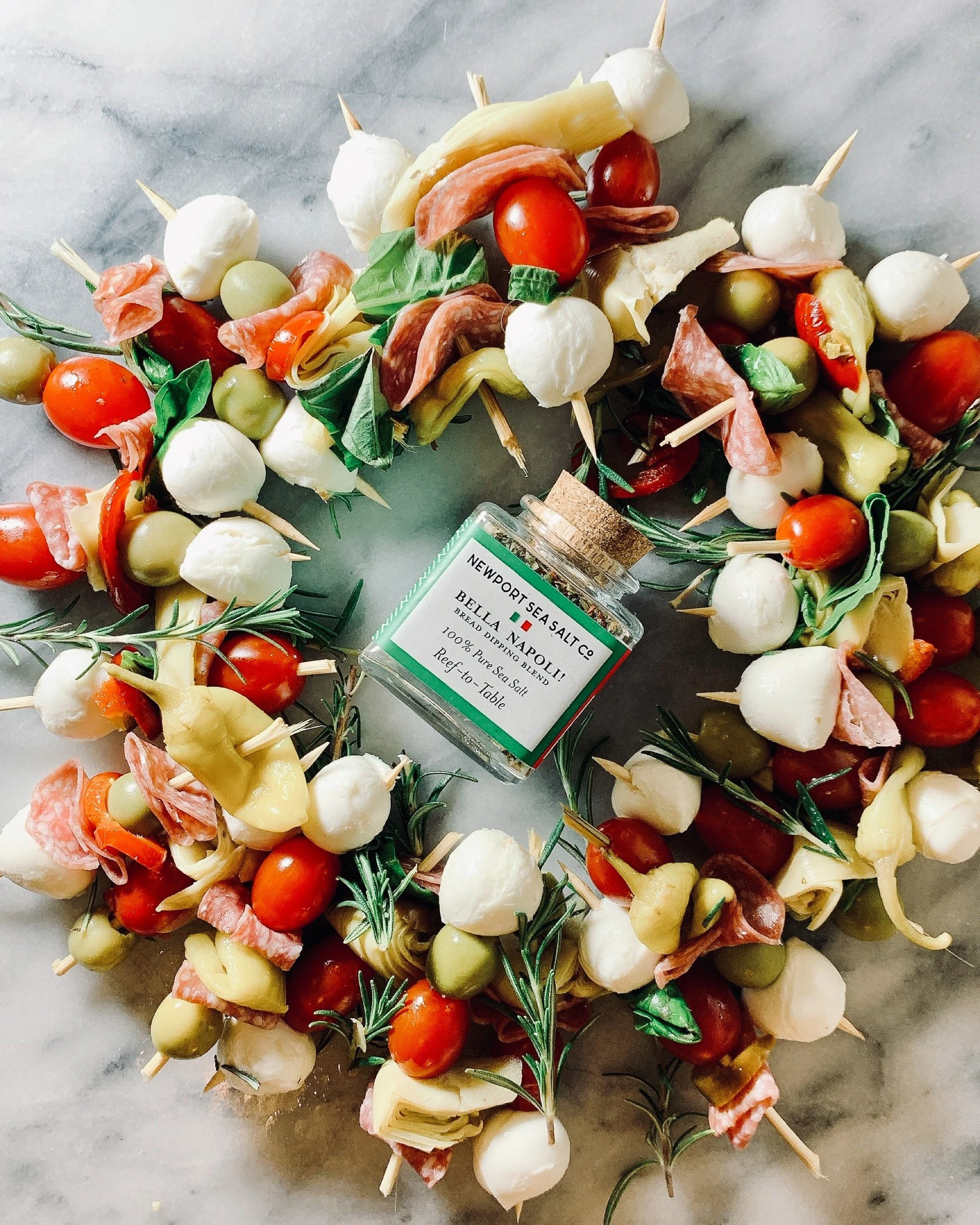 Festive Anitipasti Wreath