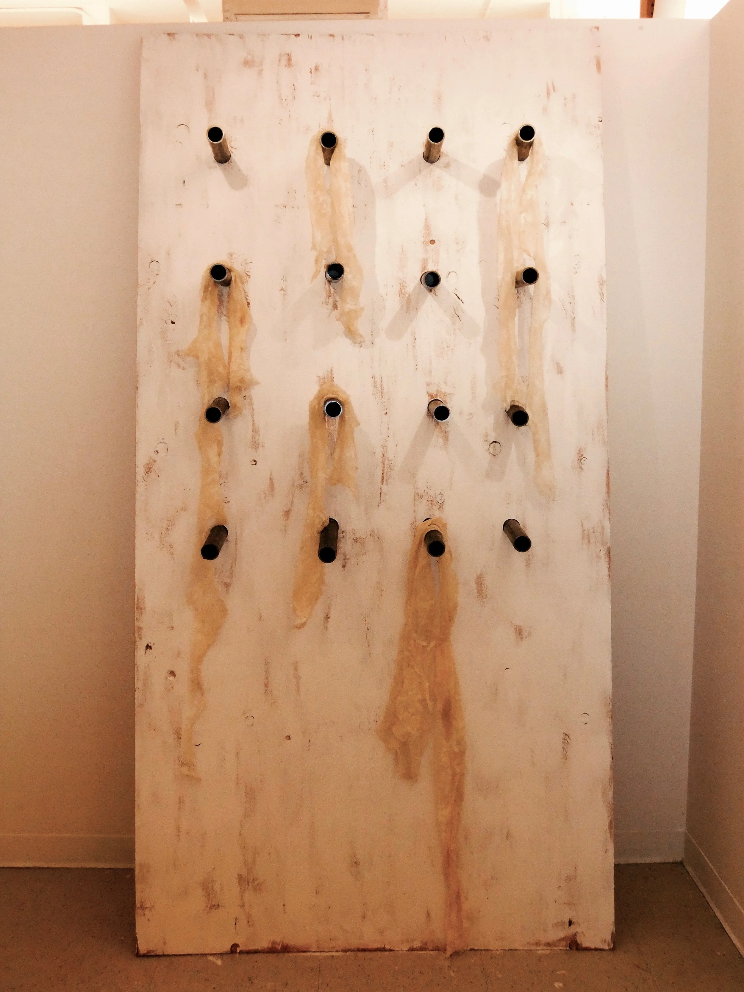 Wood, Paint, Cheesecloth, Steel, Wax, Shellac 48"x96"