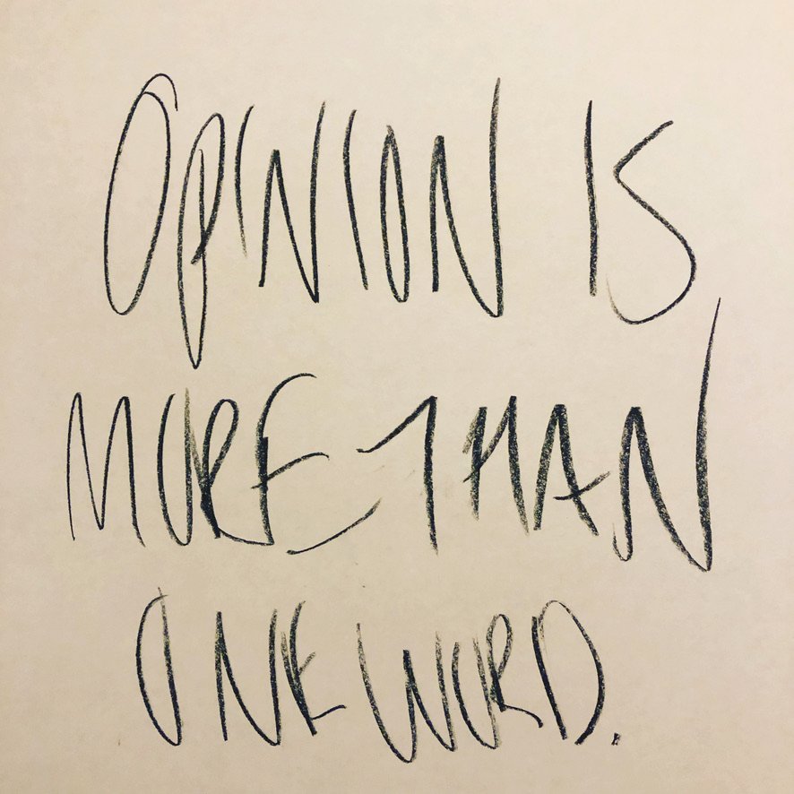 Opinion Is More Than One Word.