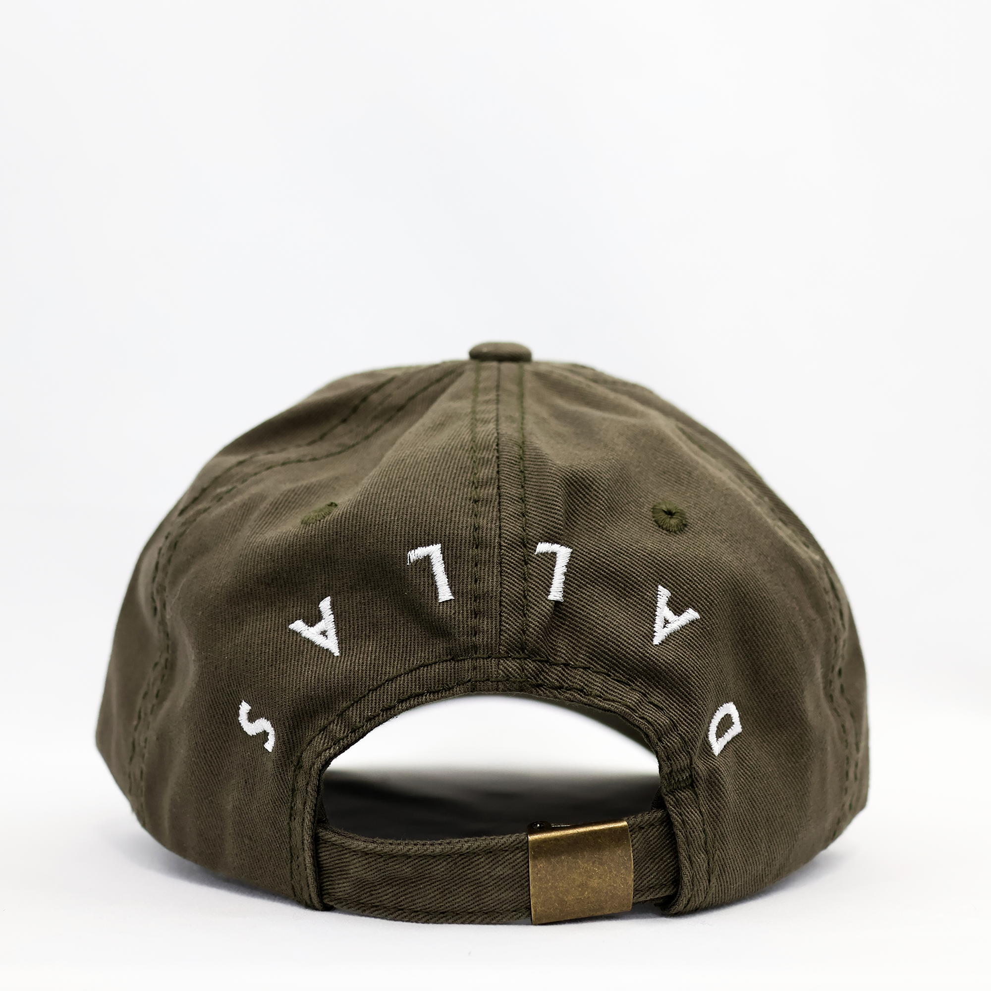 DTX Sallad Hat (Olive Back View) – Embroidered Dad Hat for Locals and City Lovers | The Abyss Collection