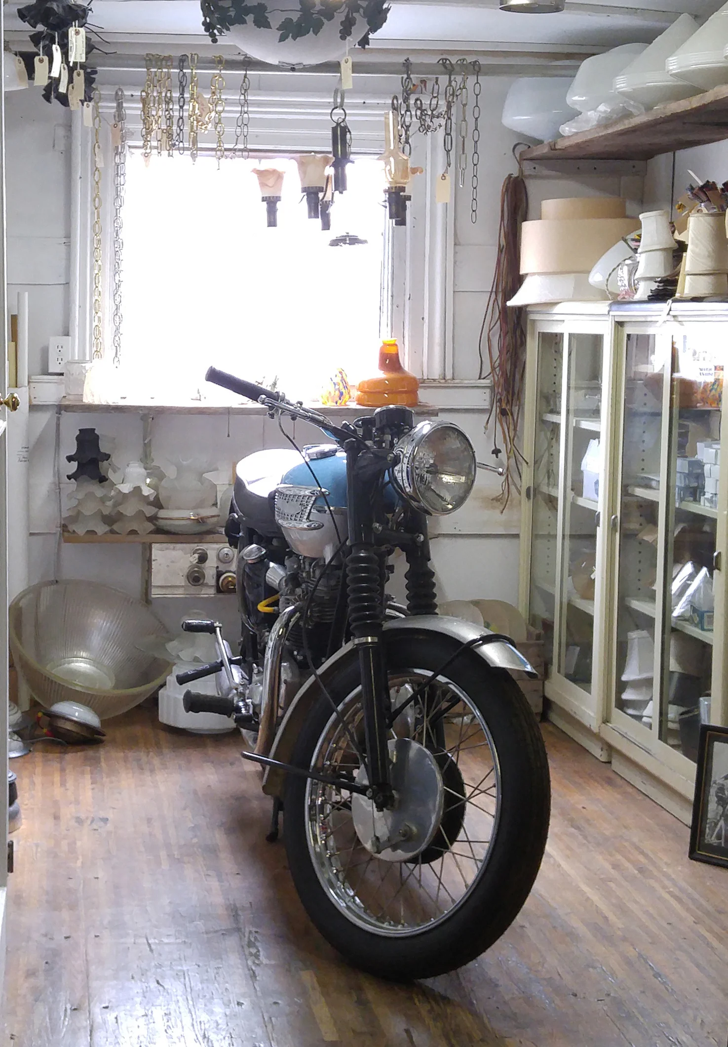 Restored 1963 Triumph Bonneville motorcycle.