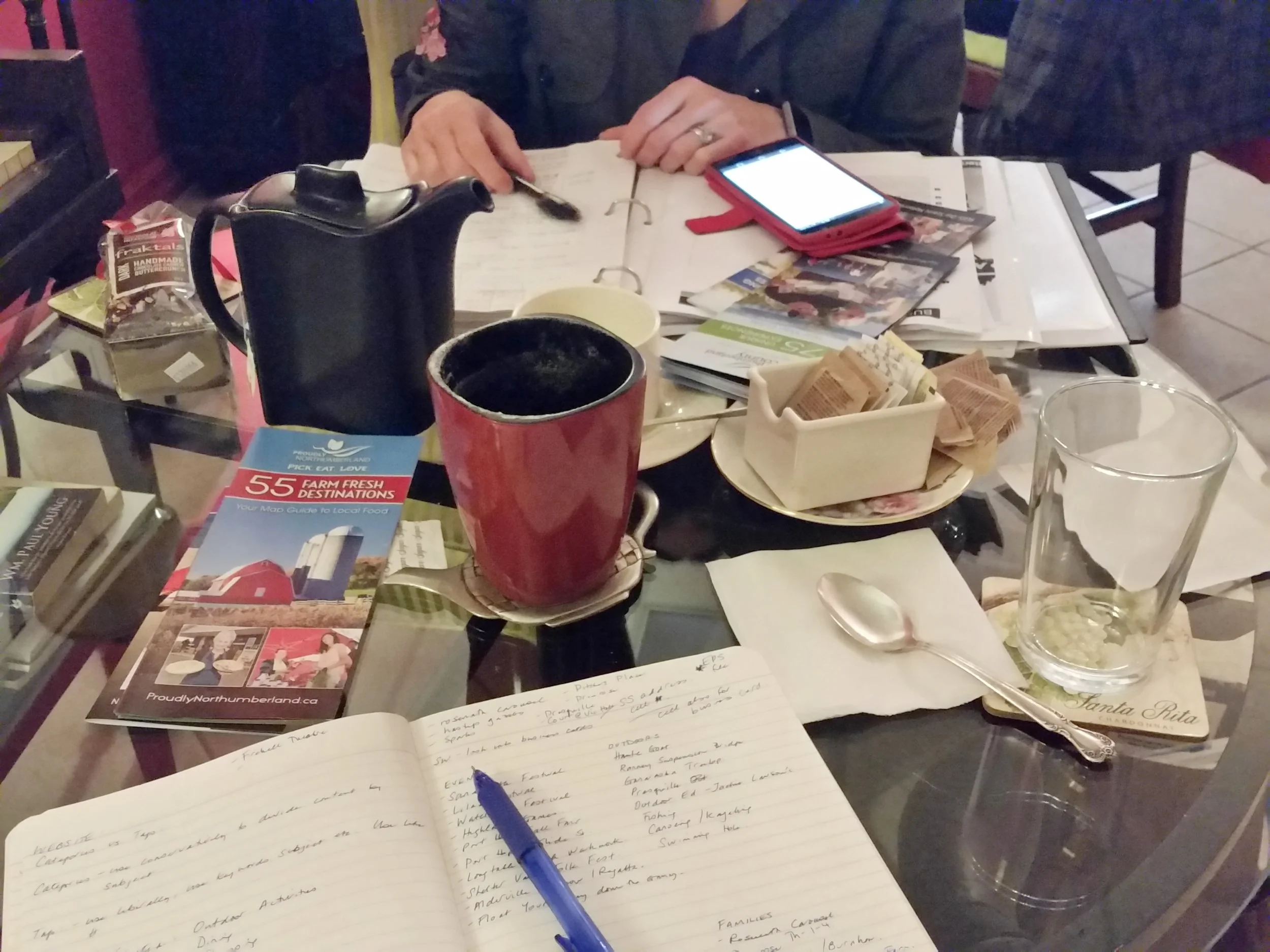 The Northumberland Life's business meeting over cappuccinos and chai tea.