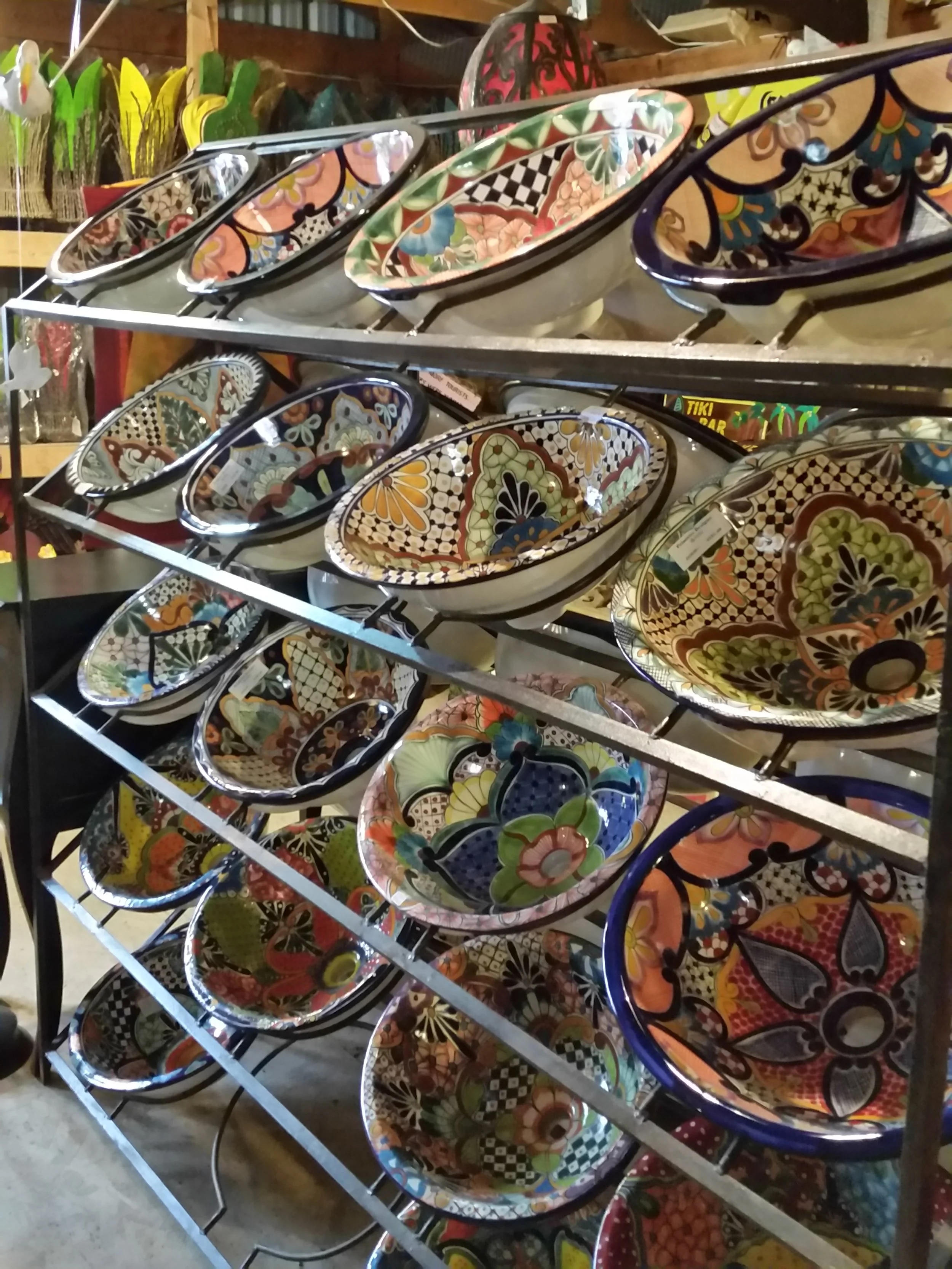 Hand painted Talavera vessel sinks from Mexico.