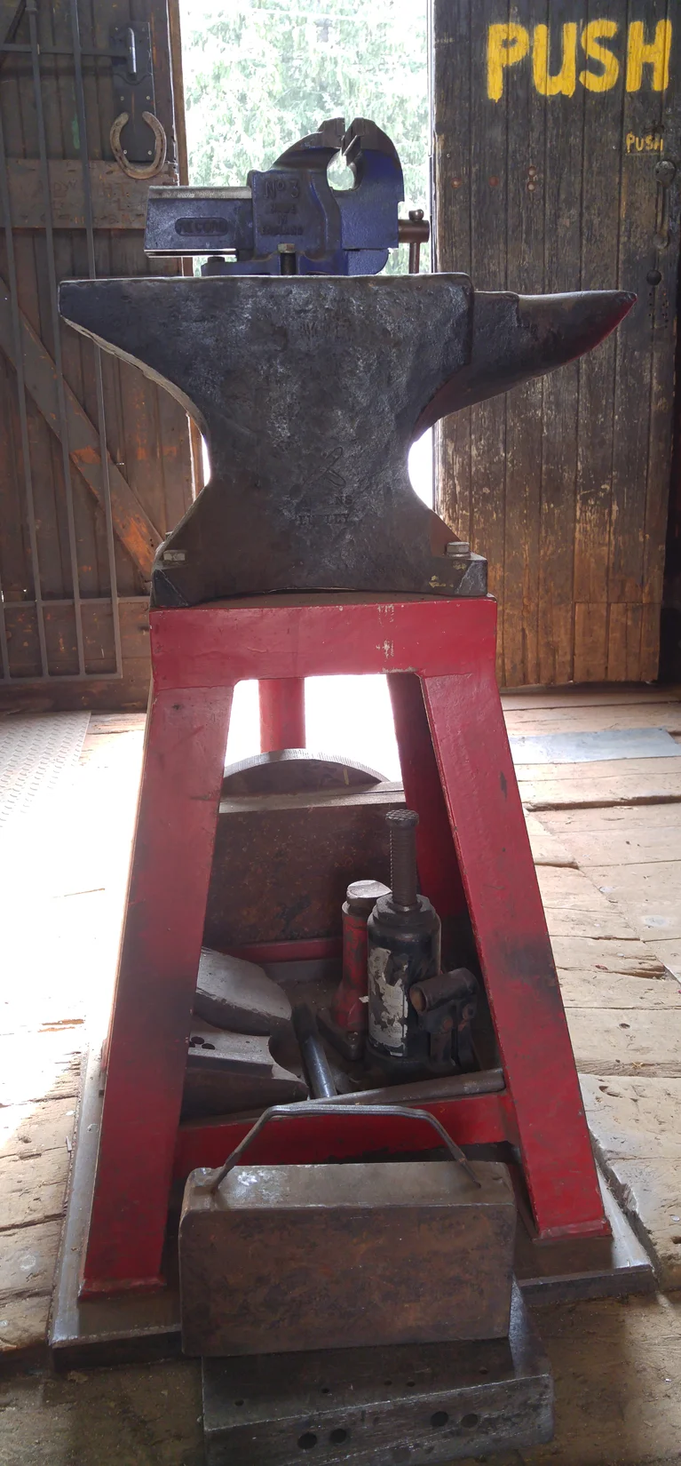 The massive anvil at Baltimore Wrought Iron.
