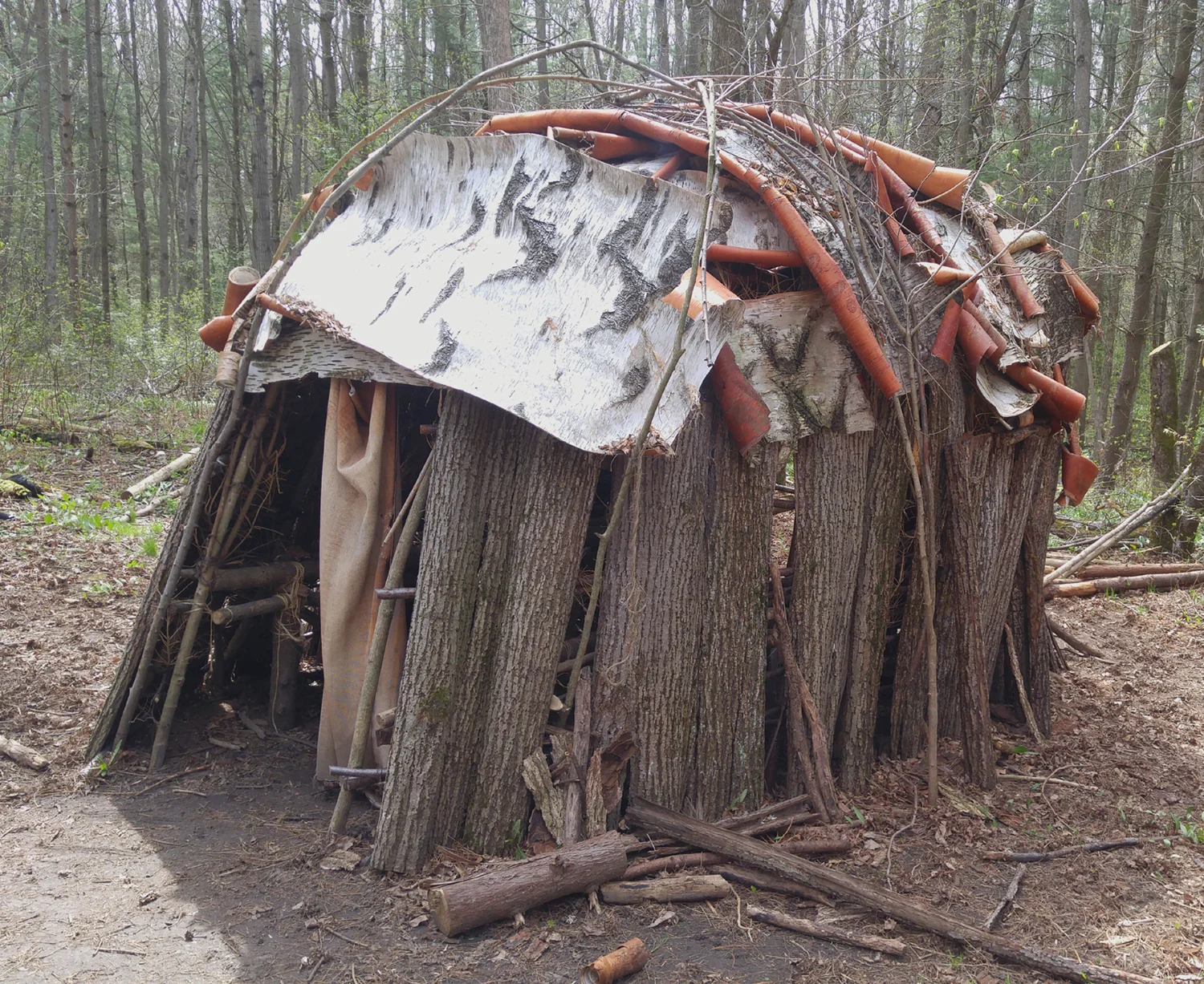 A wigwam. made by Port Hope high school students.