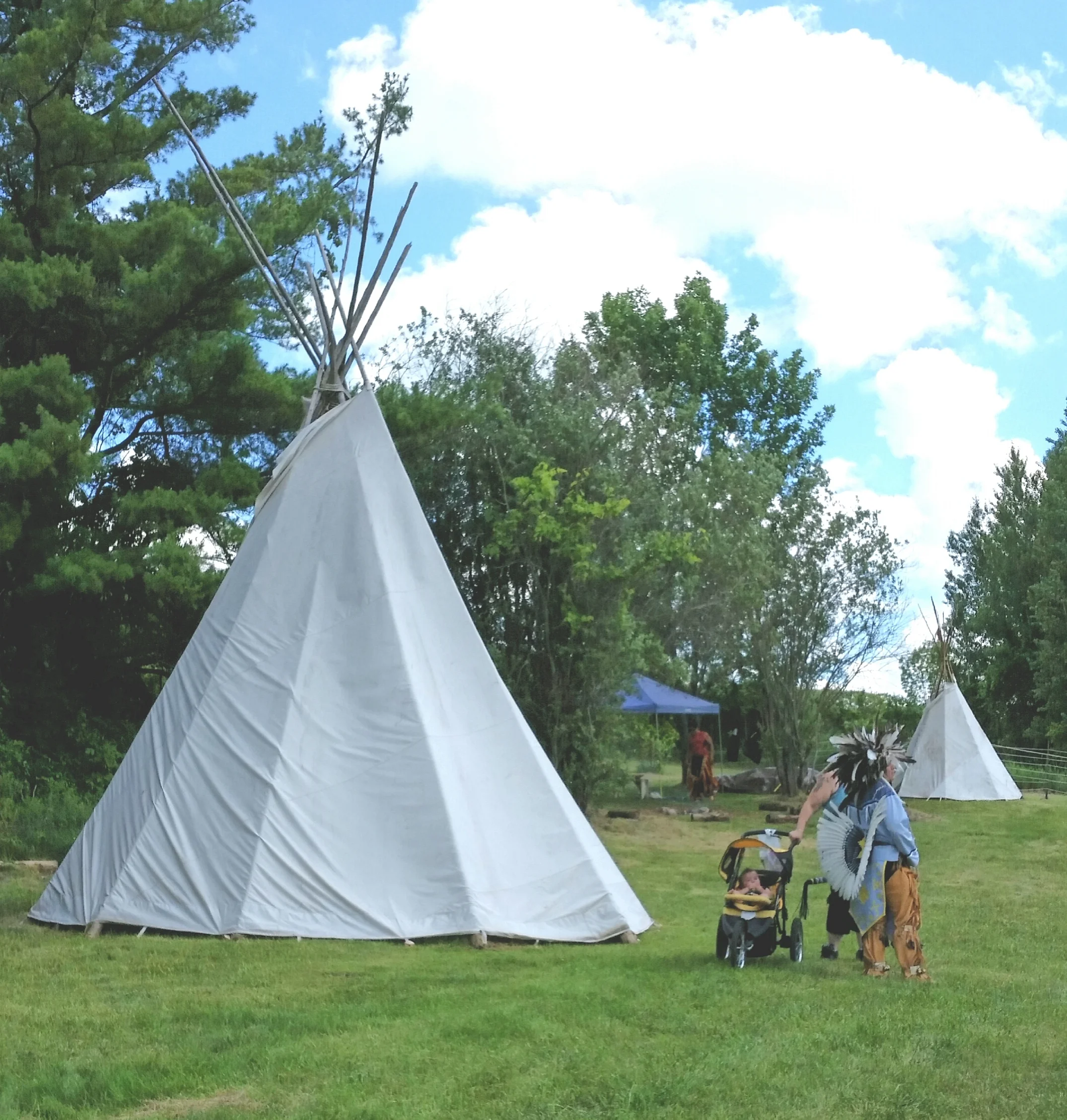 Teepees at the Alderville First Nation Pow Wow grounds.