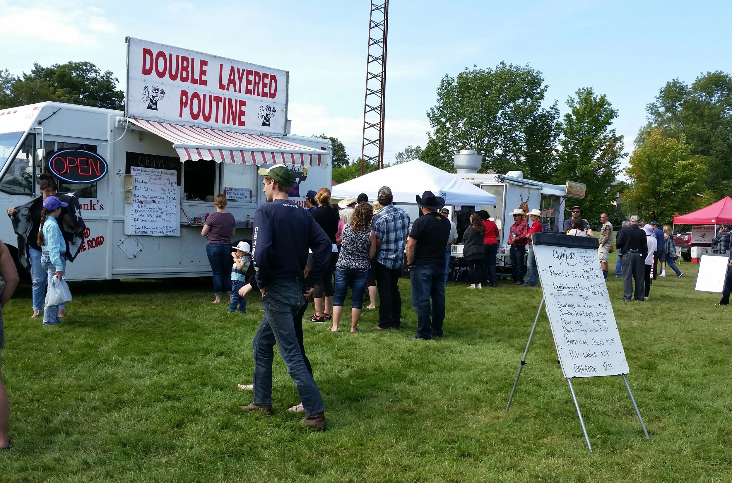 Some of the food and merchandise vendors at the fairgrounds.
