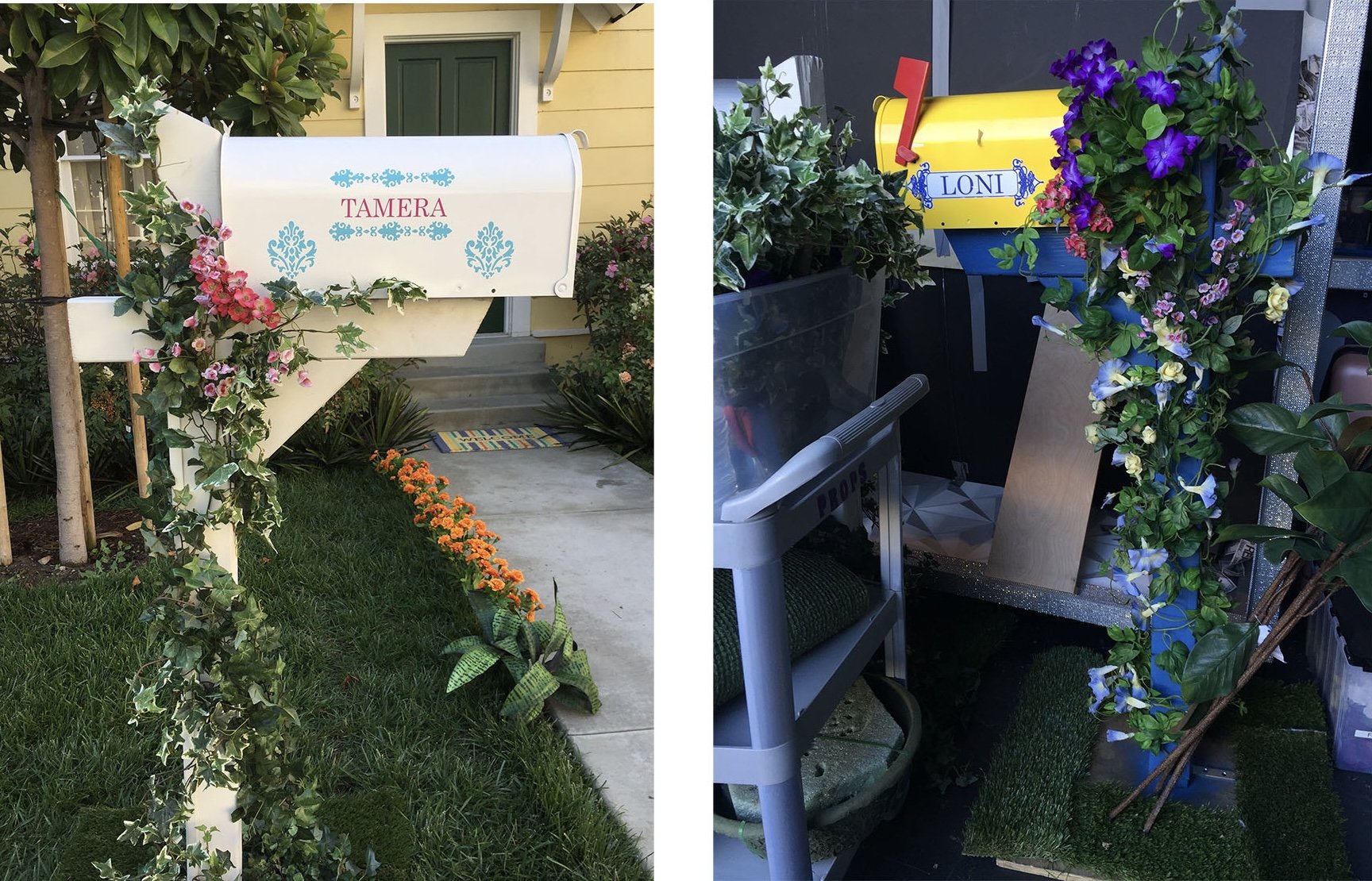  One of my first opportunities to really help out the art department. They were able to score an art PA for a field shoot and they chose me! I helped decorate these mailboxes 