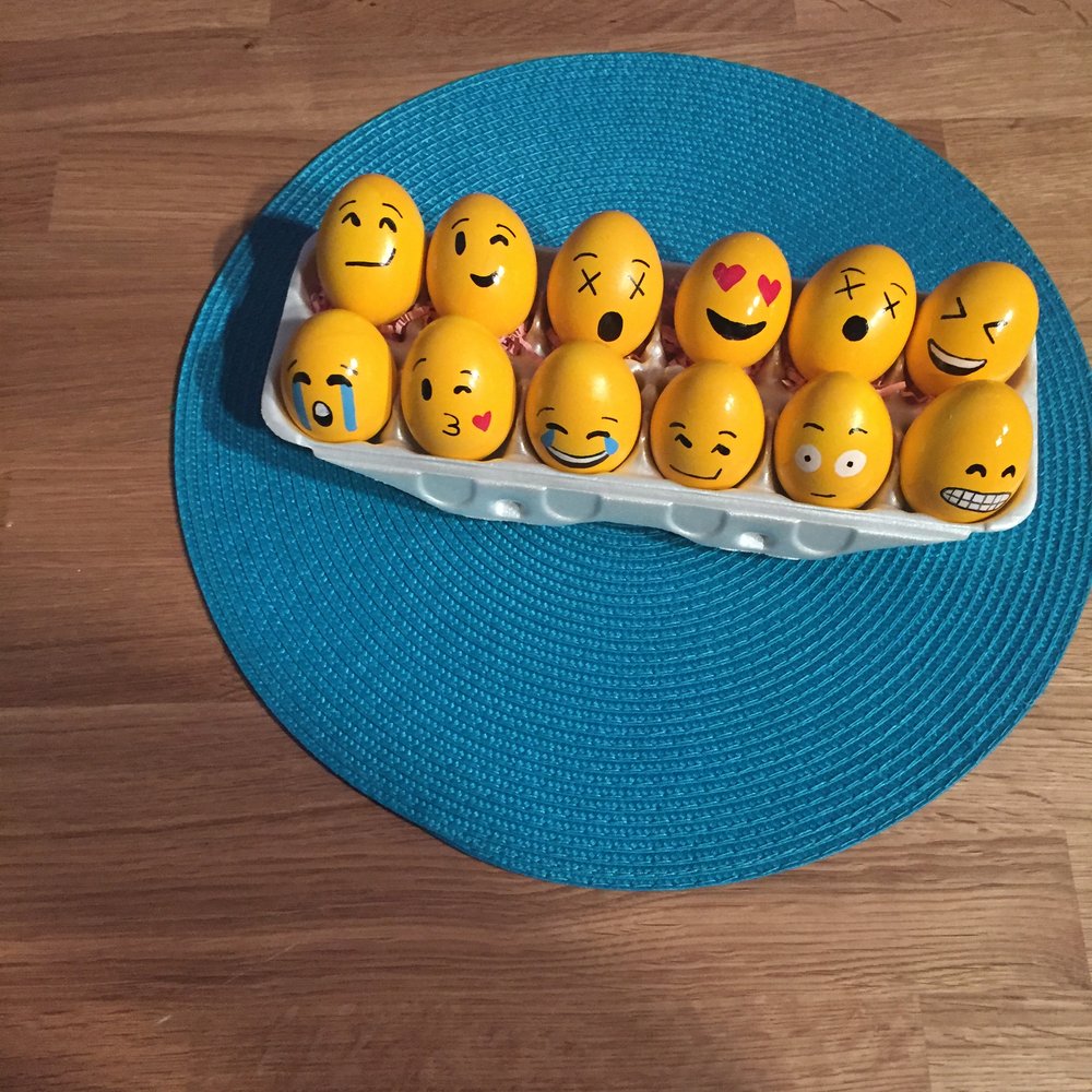  My hand painted emoji eggs! 