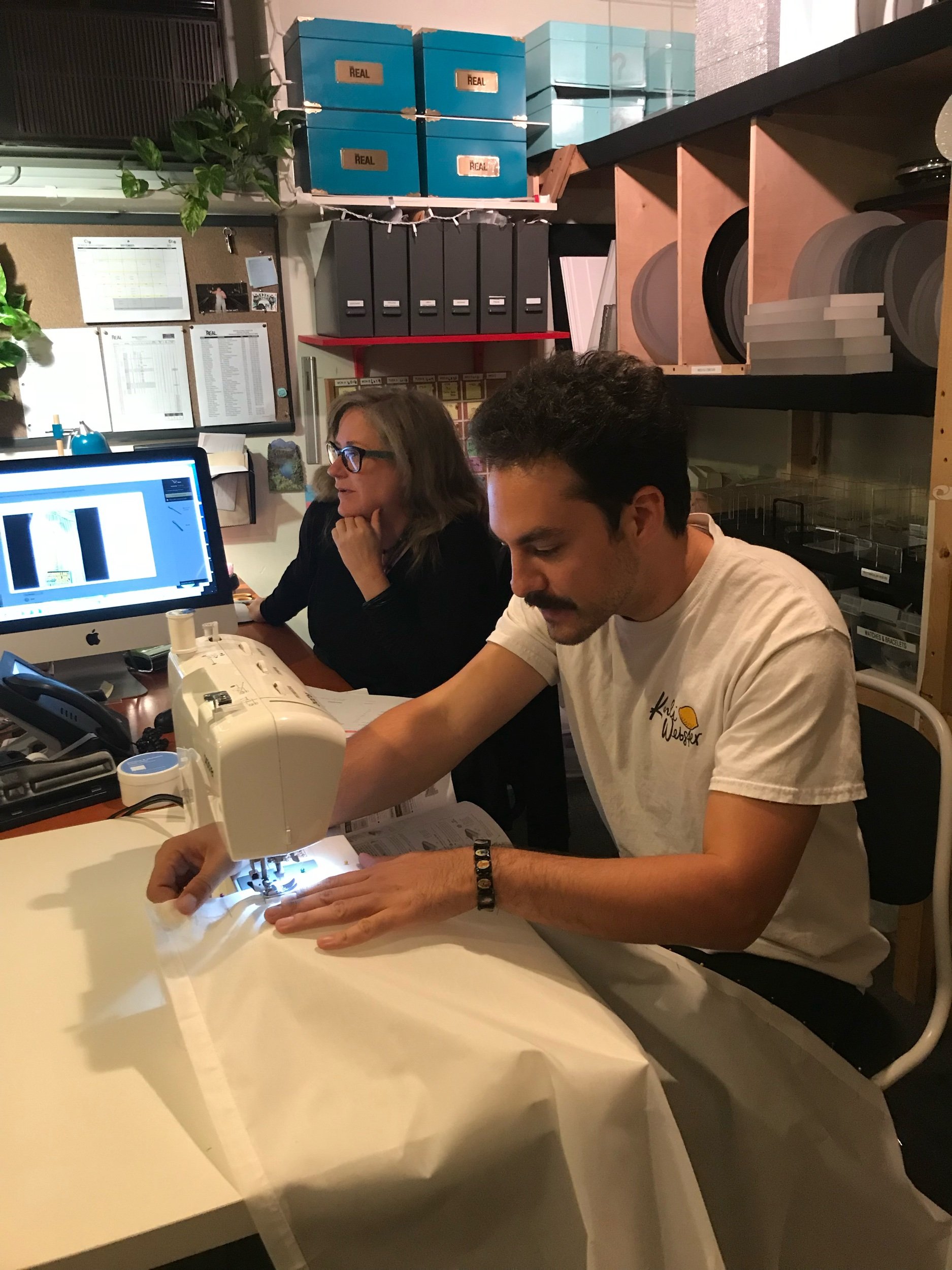  Stacy and I teaching my friend and coworker, Victor, how to sew (he was a natural!) 