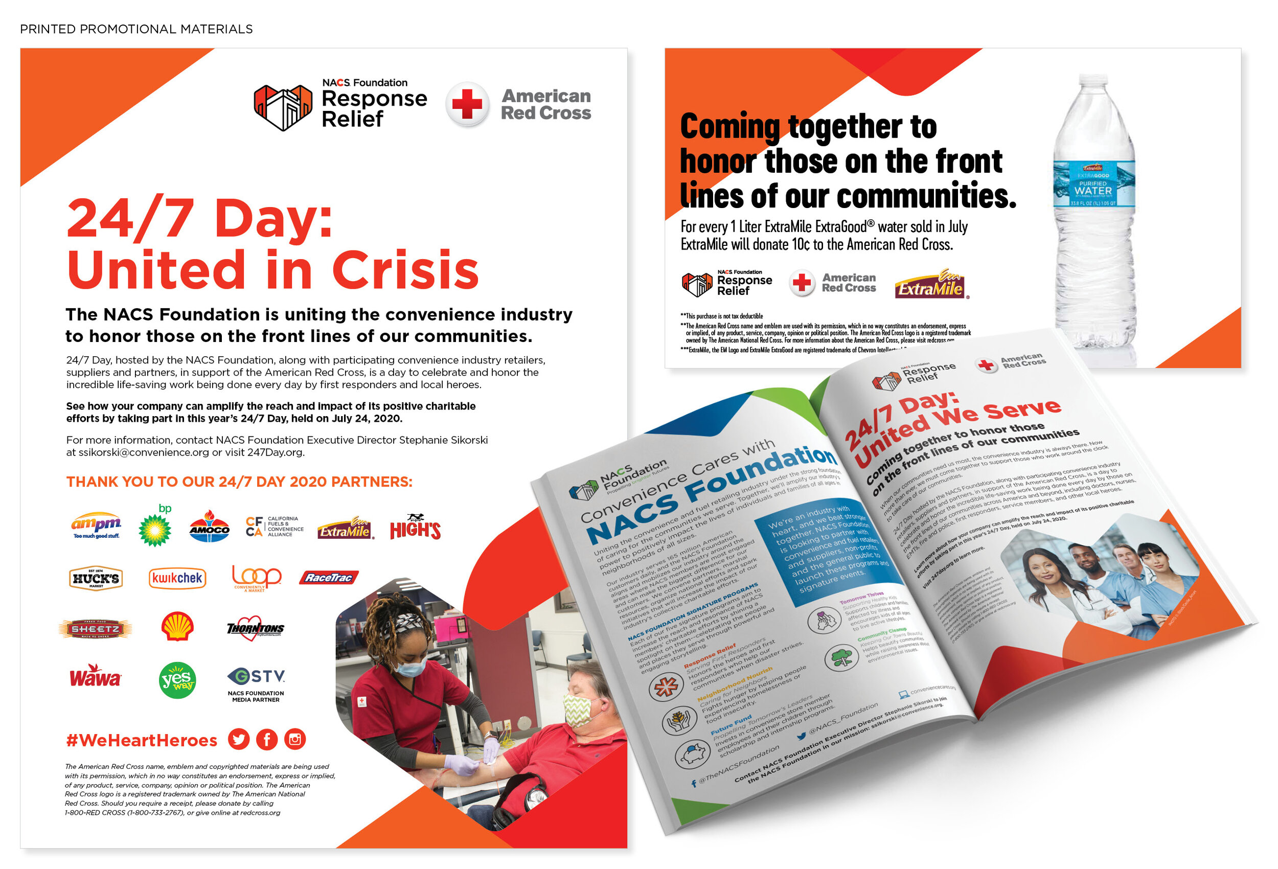 Printed campaign materials for NACS 24/7 Day Campaign