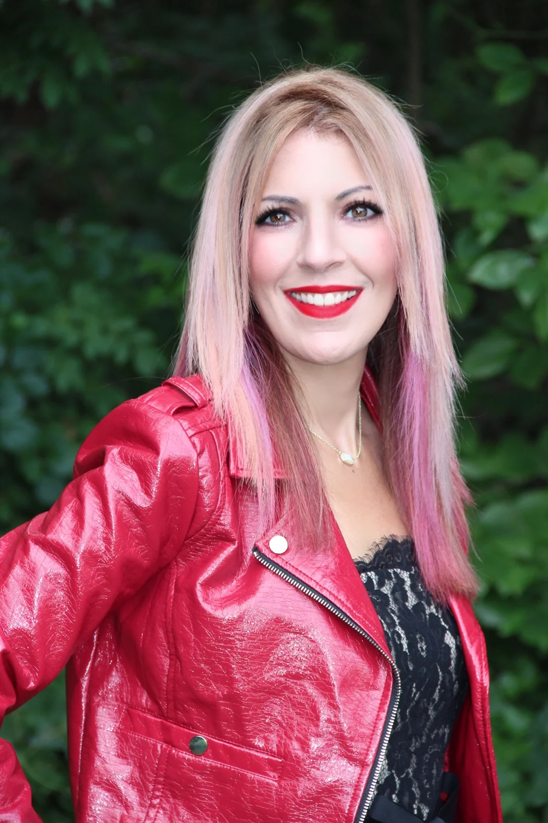 wild fable red leather jacket