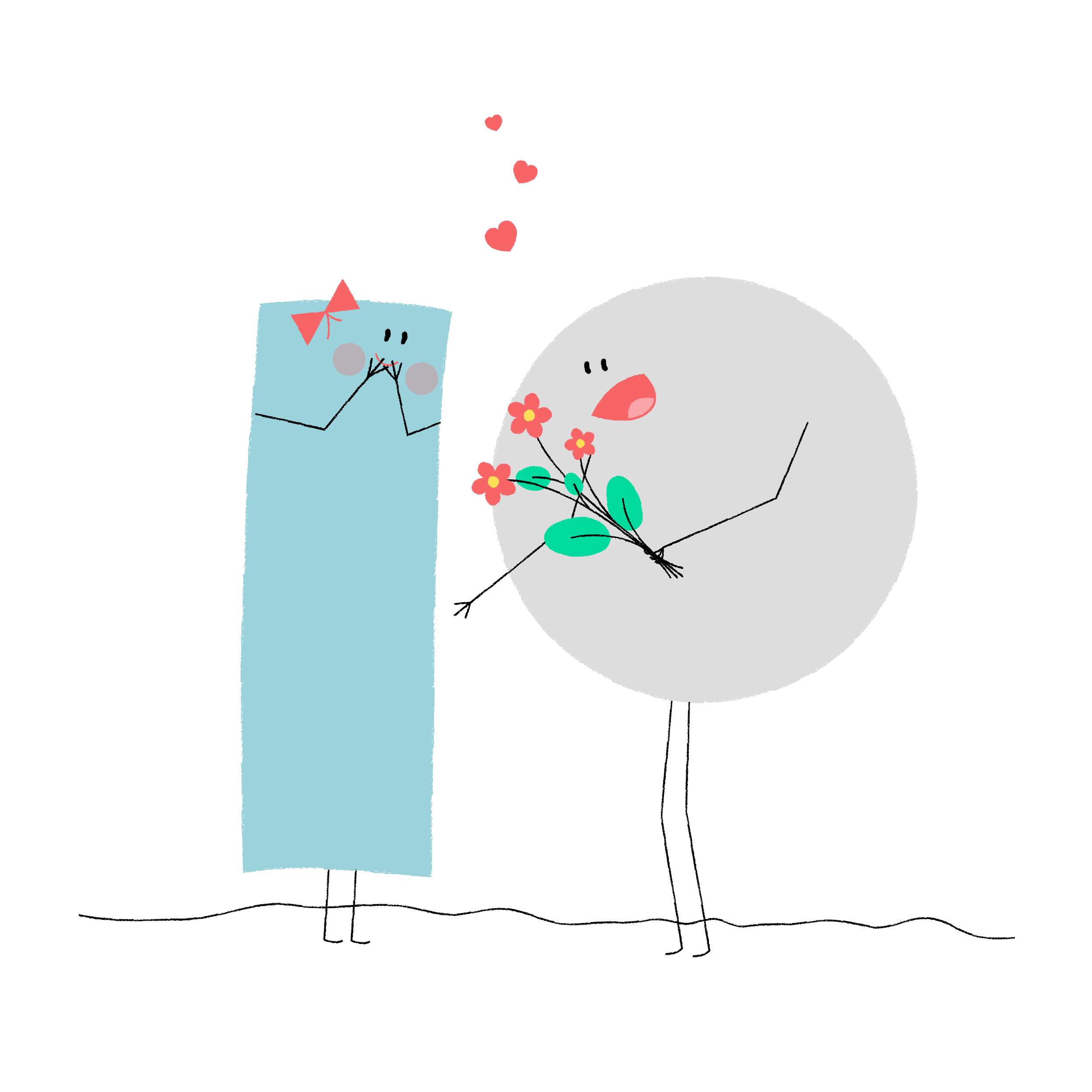 Happy Hi! Tech Helper giving flowers to his favorite client