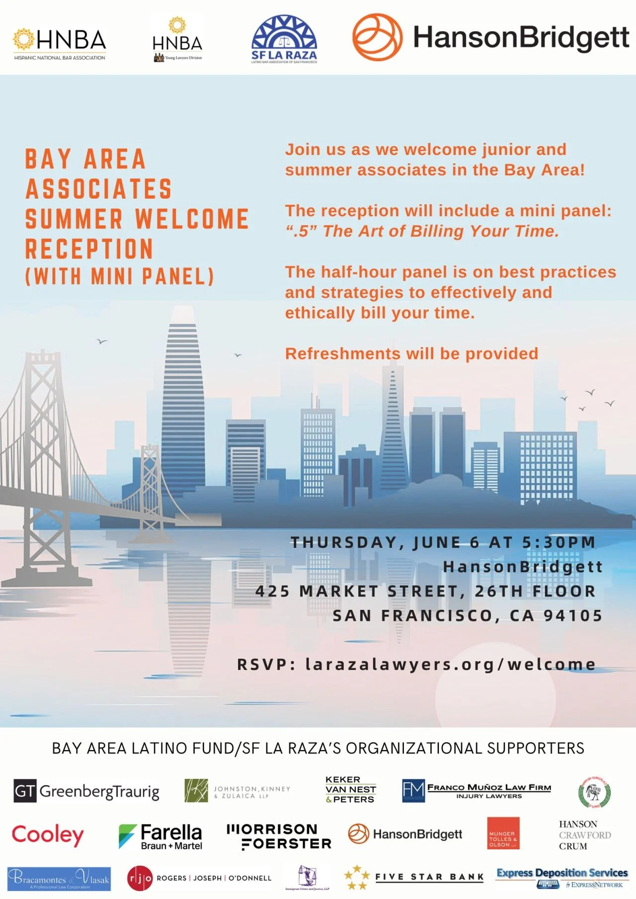 Annual Bay Area Associates Summer Welcome Reception (with mini panel)!