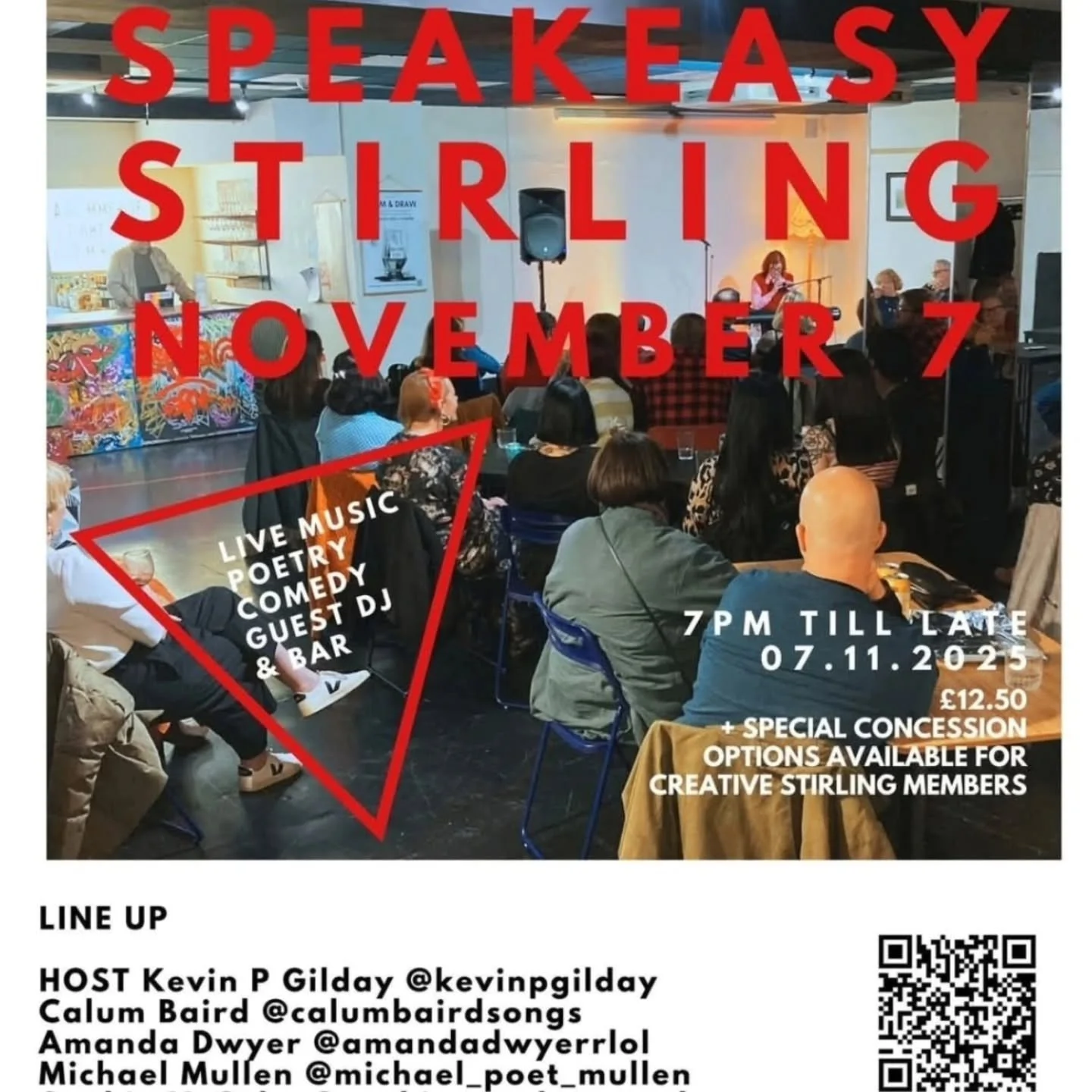 Upcoming gig in Stirling 07/11/2025 hosted by the extremely talented @kevinpgilday and check out the line up !