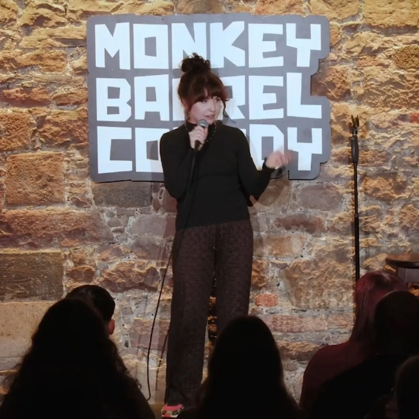 Black Polo neck + Chain aka my standard &quot;The Rock&quot; uniform for gigs 

Really fun weekend of five Big Shows at the legendary @monkey.barrel.comedy