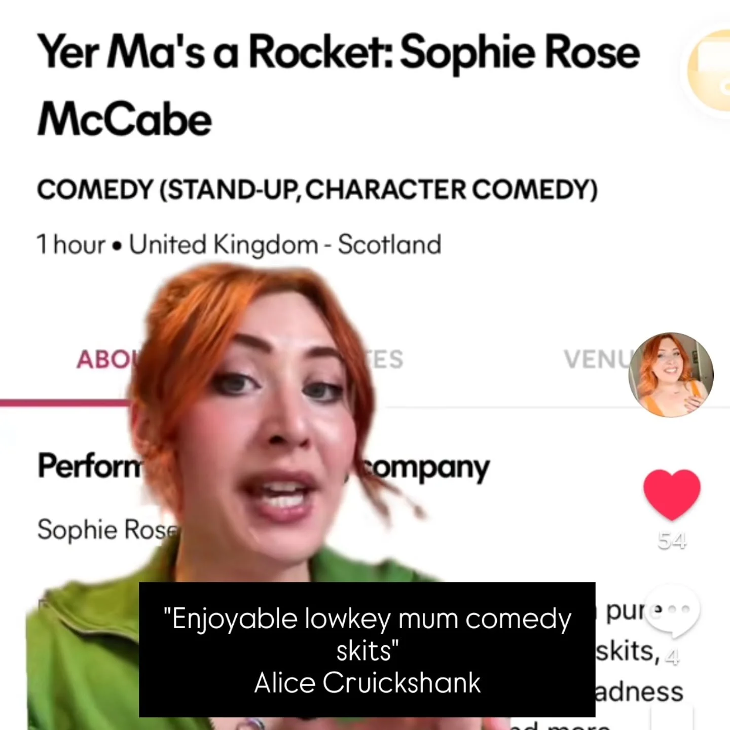 💕Afew Reviews, quotes + comments from lovely people who enjoyed my mini-run at @gildedballoon for @edfringe 2025 💓

I was at a venue - @gildedballoon 
run by two women who are both mothers and passionate about women in comedy. 💪💓 I certainly felt