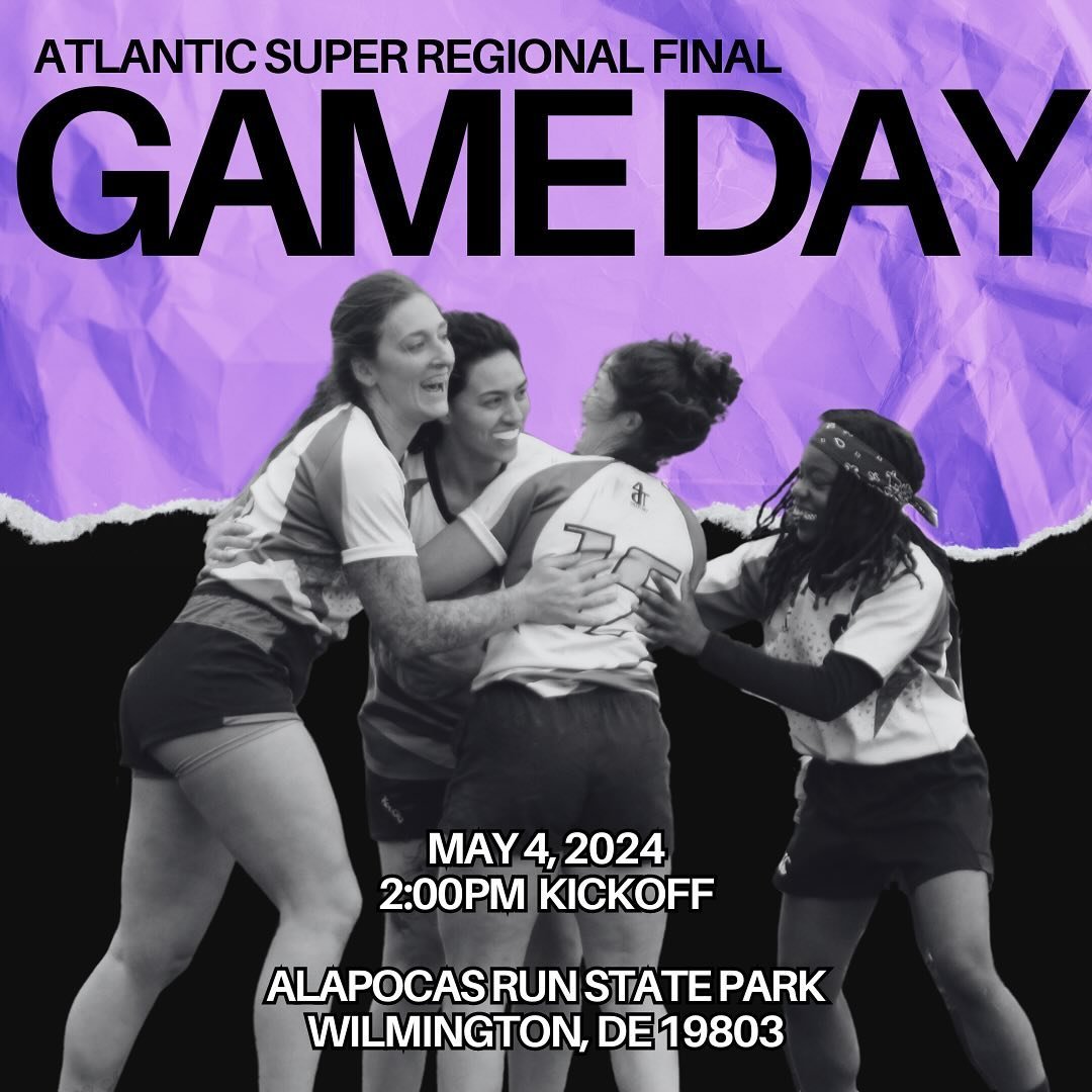 Time for an @atlanticsuperregionalrugby finals rematch between us and severn river. Play kicks off at 2:00pm at nearby Alapocas Run State Park (Wilmington, DE). Come cheer us on at Field 2 as we compete for a bid to the upcoming Club Nationals in Aus