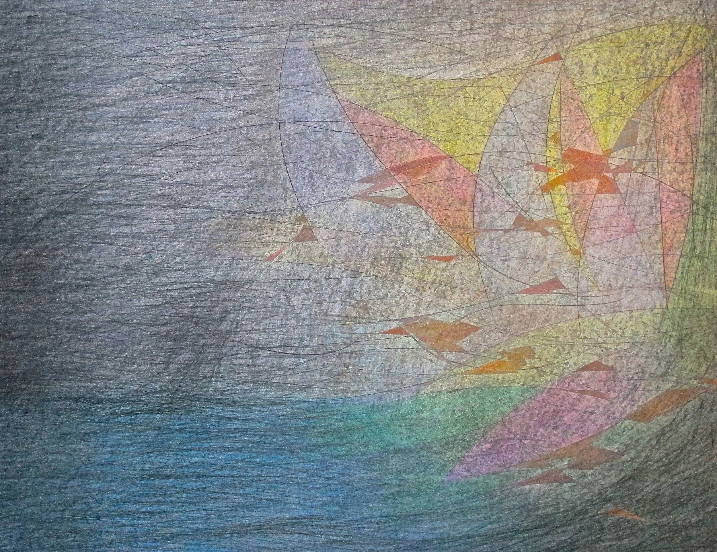 Swept Away , 2014 Prismacolor on Art Board 18” x 14”