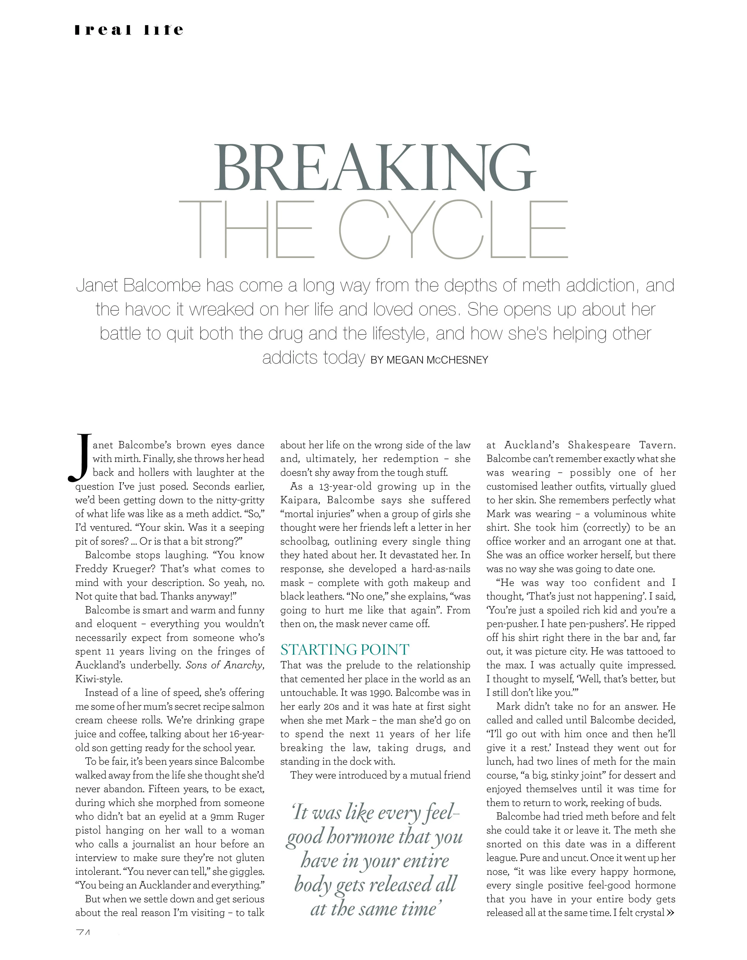 NEXT | BREAKING THE CYCLE | APRIL | PG 74 | PG 1 OF 6