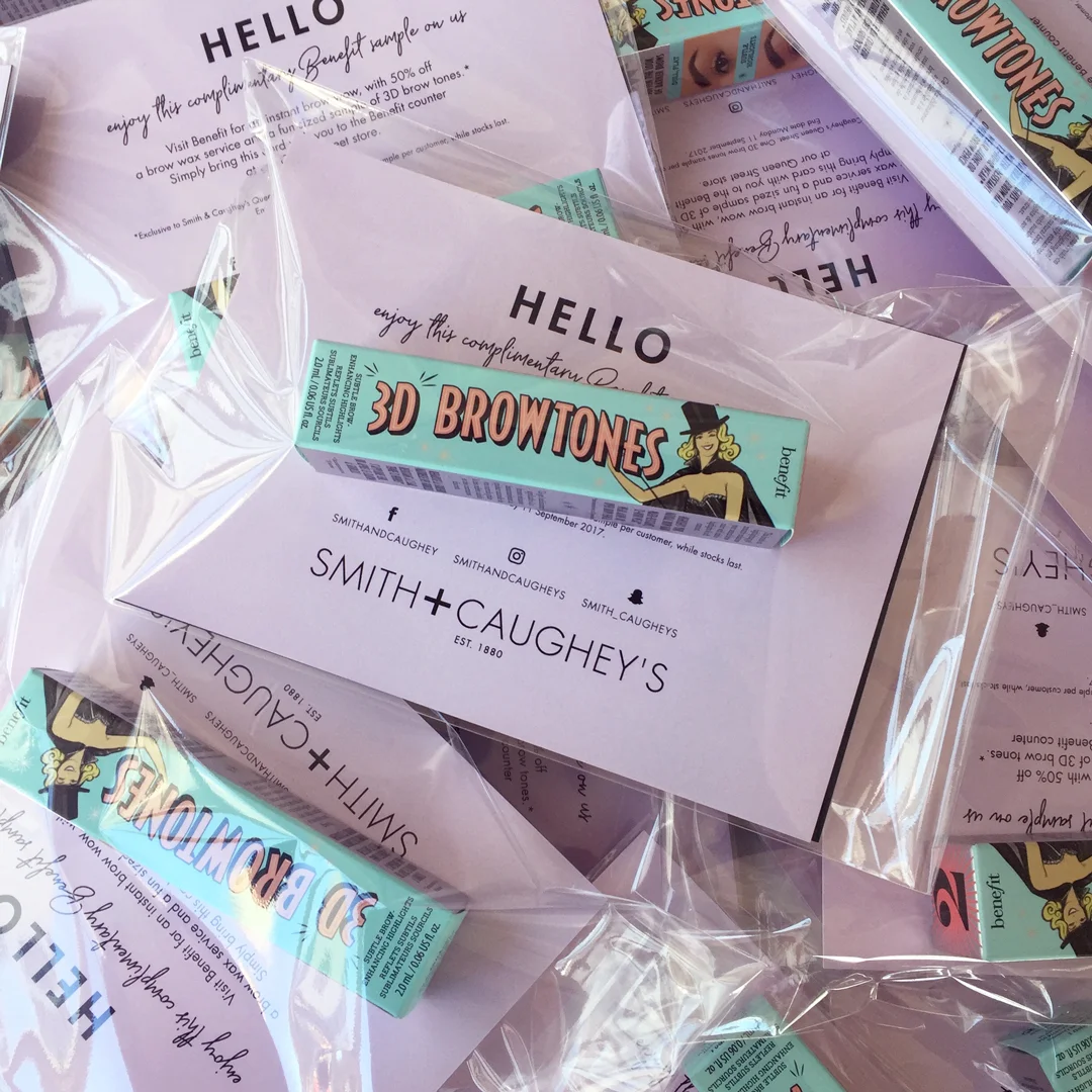 Bounce-back card and sample