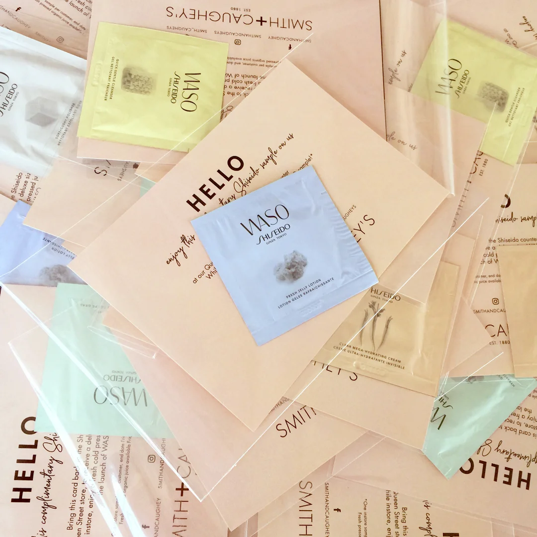 Bounce-back card and sample