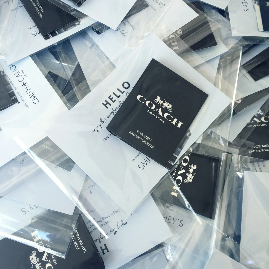 Bounce-back card and sample