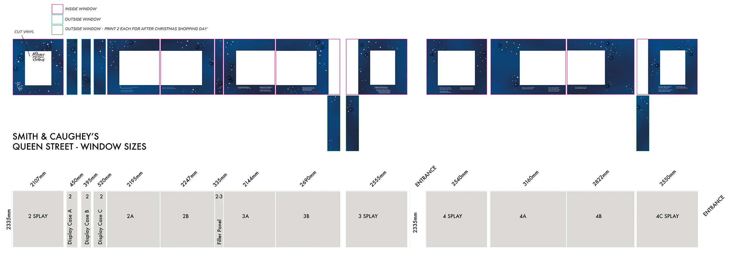 WINDOW FRAME DECALS Print and install Signit Mixed inside and outside across 3 install dates