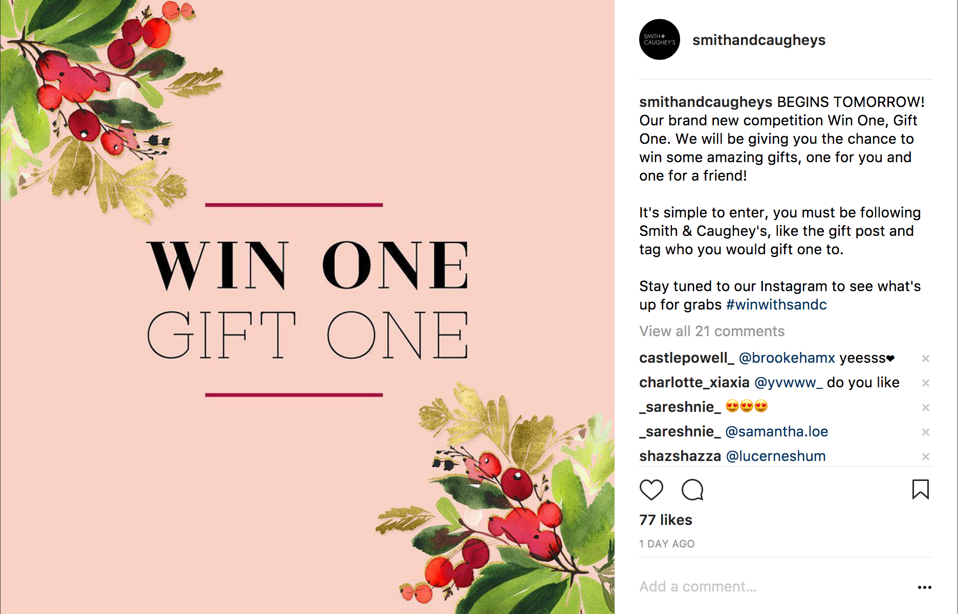 INSTAGRAM POST: 14.11.17 Likes: 81 Comments: 24 Impressions:&nbsp;3 001 Reach: 2 376 Engagement: 108  (Organic - no paid promotion.)    Pushed to Facebook Likes, comments and shares: 1 Reach: 1 454 Post clicks: 54   (Organic - no paid promotion.)