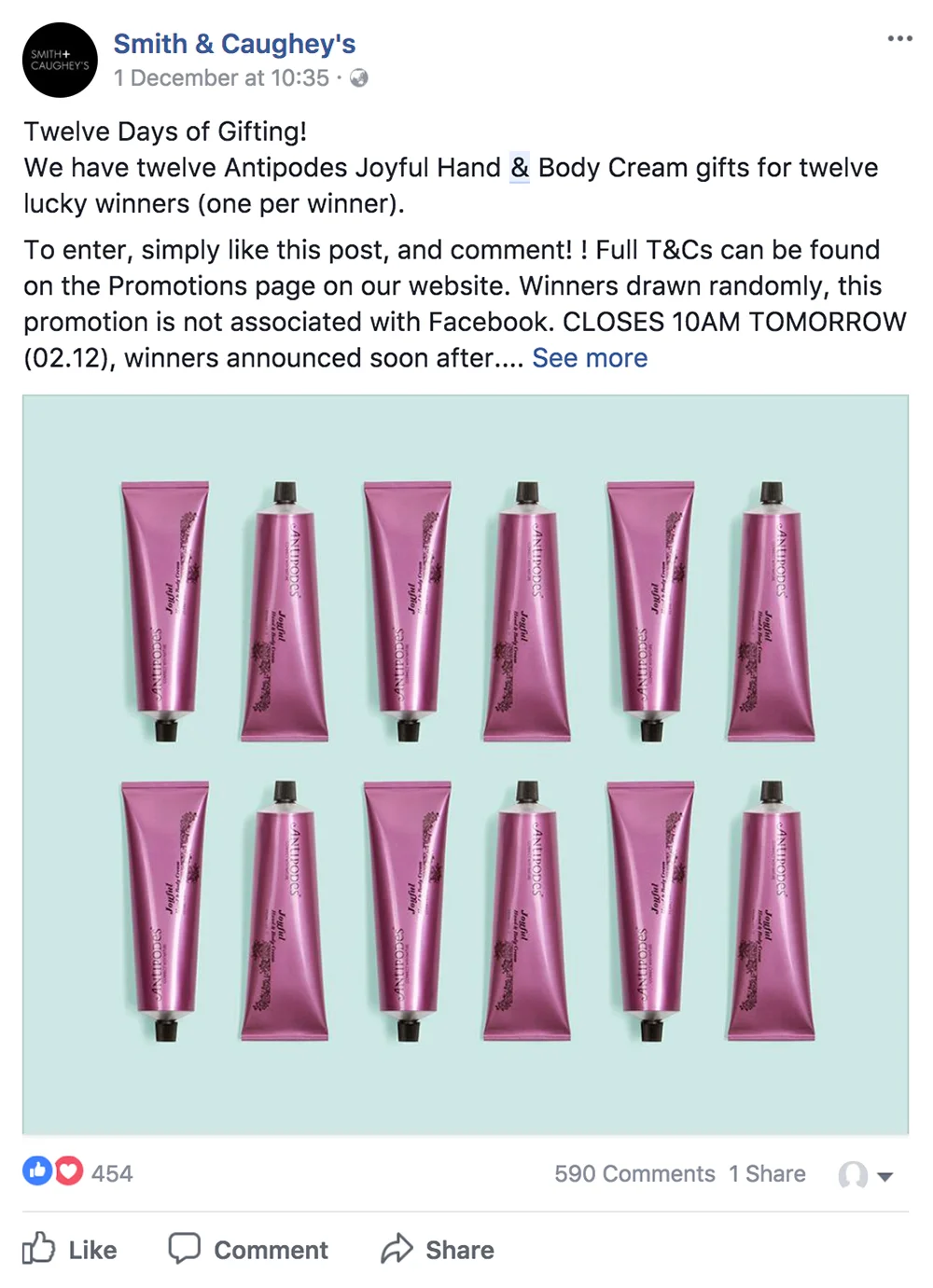 FACEBOOK 1.12.17 Likes, comments and shares: 1 136 Reach: 11 503 Post clicks: 687  (Organic - no paid promotion.)