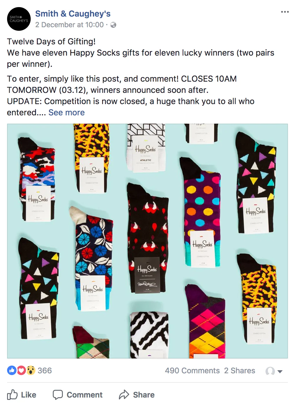 FACEBOOK 2.12.17 Likes, comments and shares: 934 Reach: 10 982 Post clicks: 587  (Organic - no paid promotion.)