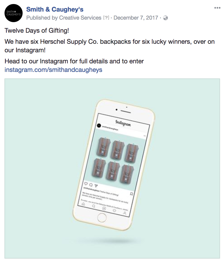 FACEBOOK 7.12.17 Likes, comments and shares: 41 Reach: 3 041 Post clicks: 133  (Organic - no paid promotion.)