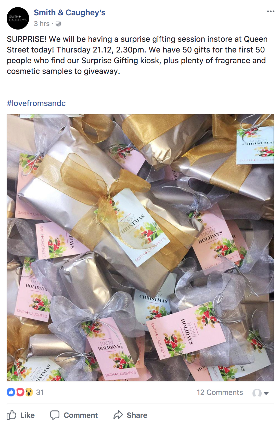 FACEBOOK 21.12.17 Likes, comments and shares: 93 Reach: 6 718 Post clicks: 324  (Organic - no paid promotion.)