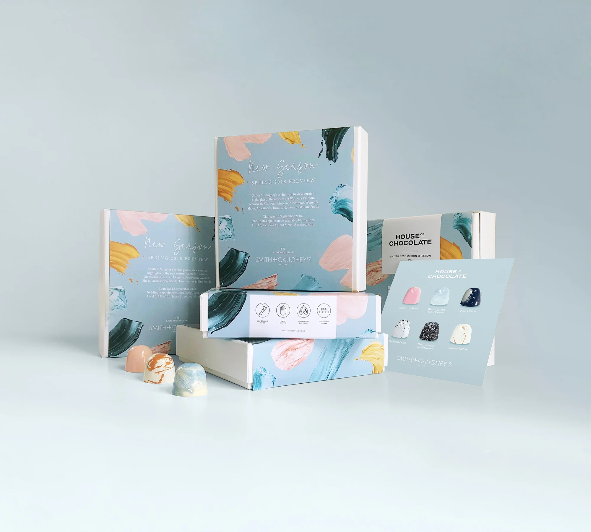 MEDIA INVITE | HOUSE OF CHOCOLATE - Customised 16 piece Bonbon Box, invite as sleeve, contains customised flavour card.