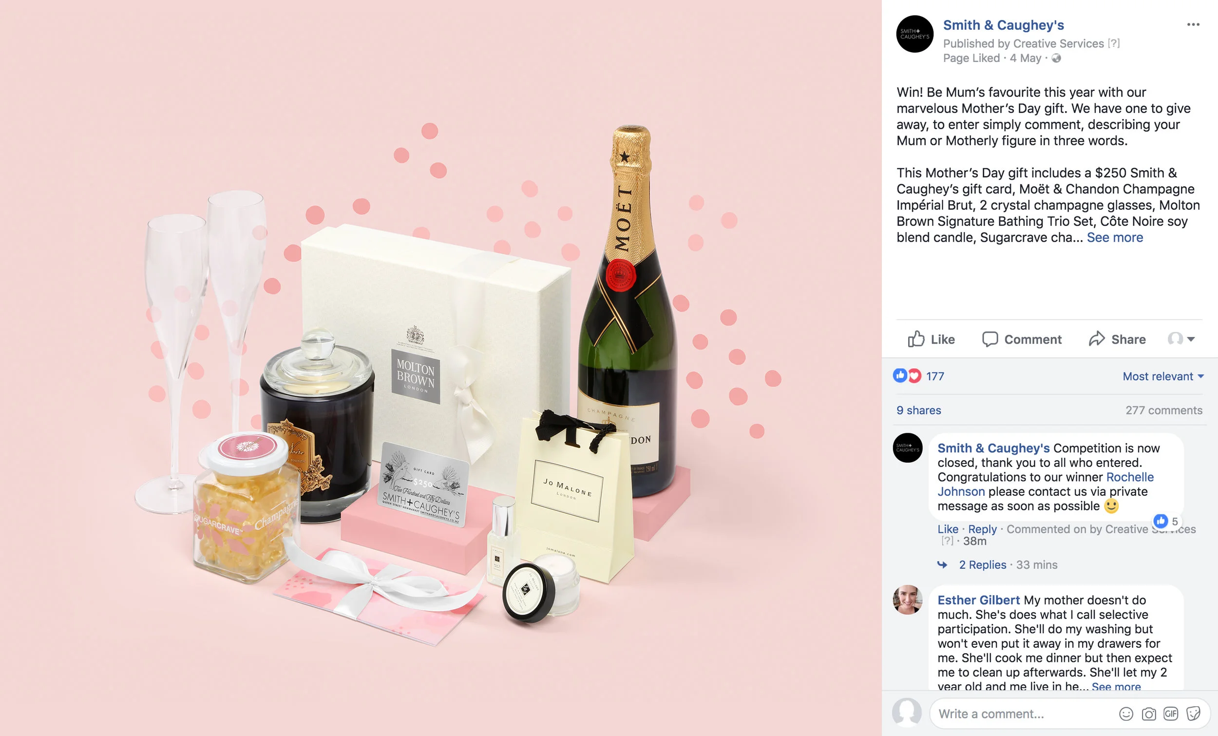 Mother’s Day Gift giveaway | 4 May  Run on Facebook Reach 7,591 Likes 180 Comments 276